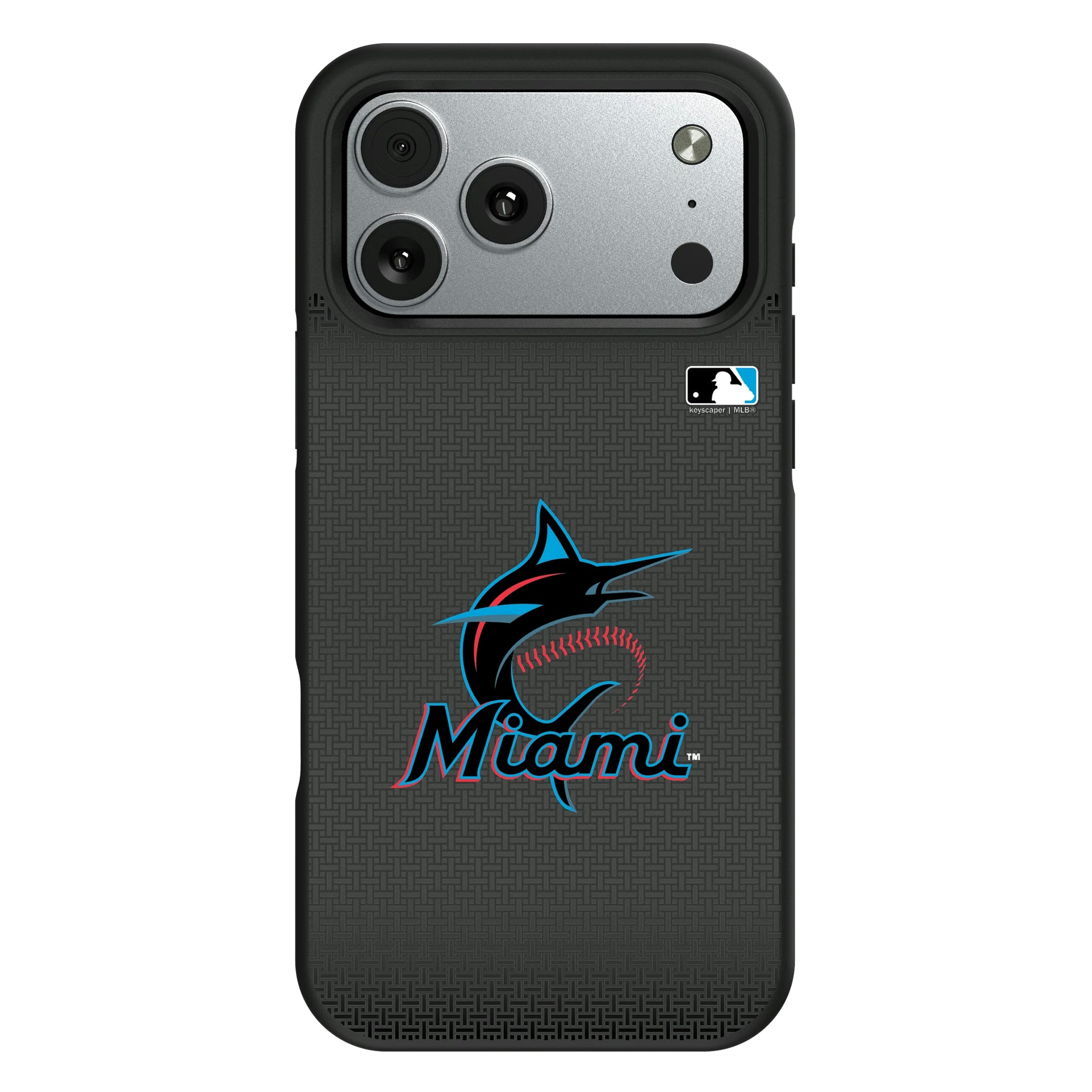 Miami Marlins Linen iPhone Bump Phone Case for Apple iPhone#Device_iPhone 17 Pro Max