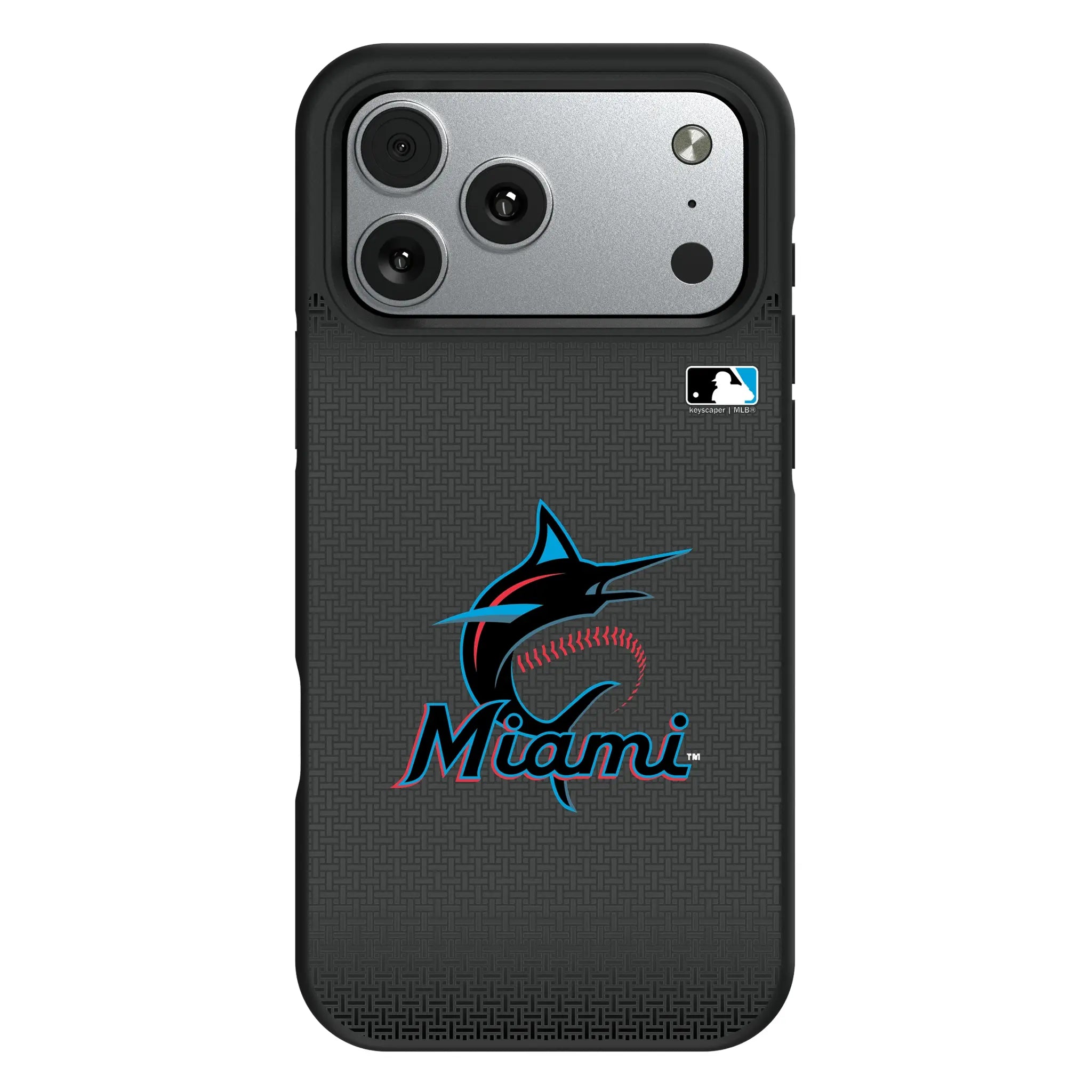 Miami Marlins Linen iPhone Bump Phone Case for Apple iPhone#Device_iPhone 17 Pro Max