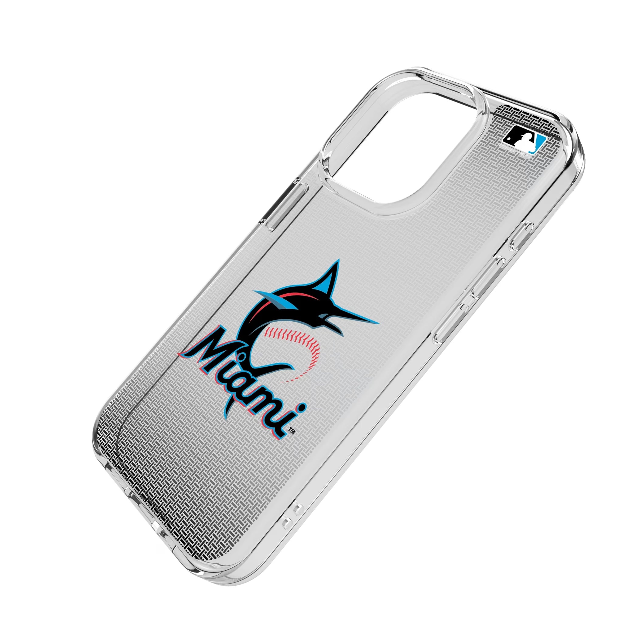 Miami Marlins Linen iPhone Clear Phone Case for Apple iPhone - Isometric View