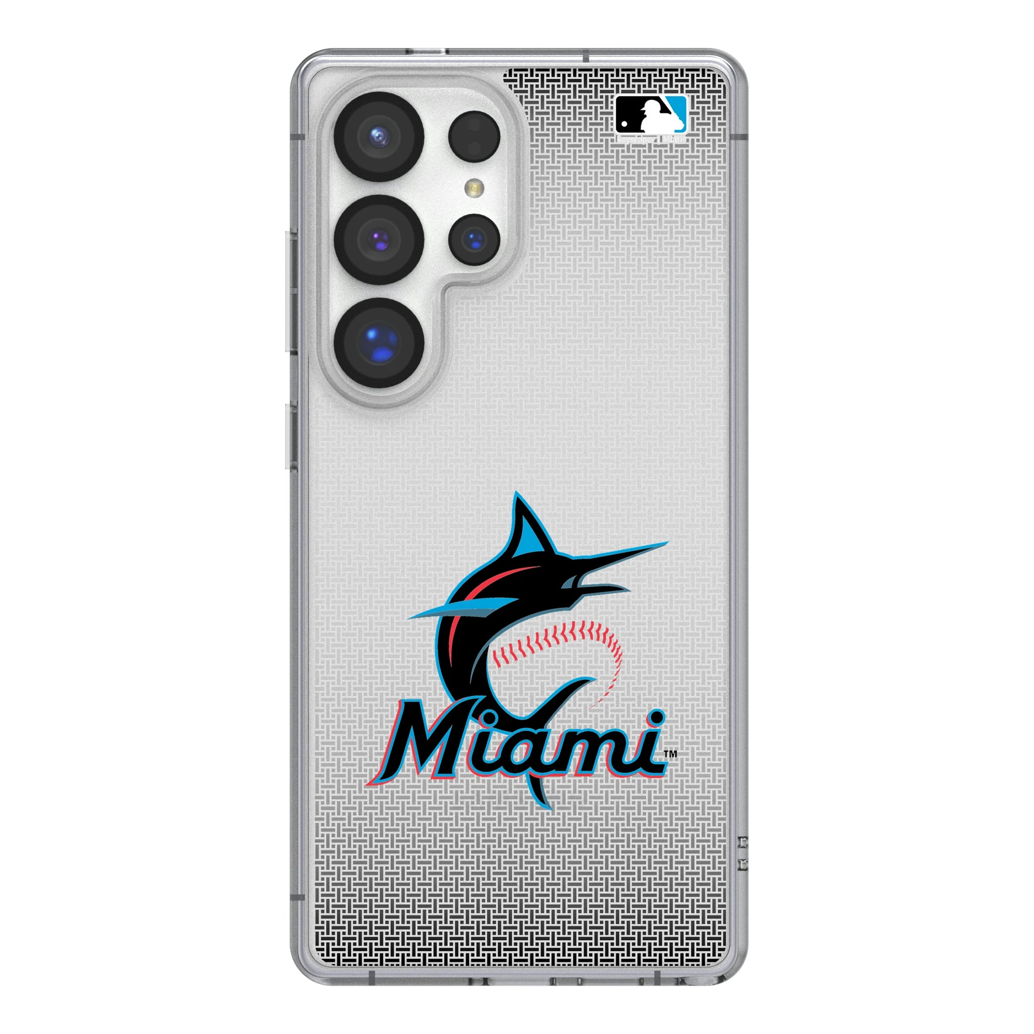 Miami Marlins Linen Galaxy Clear Phone Case for Samsung Galaxy