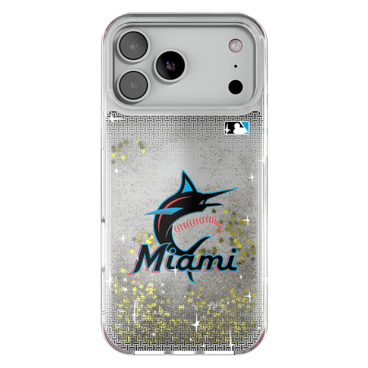 Miami Marlins Linen Glitter Phone Case for Apple iPhone