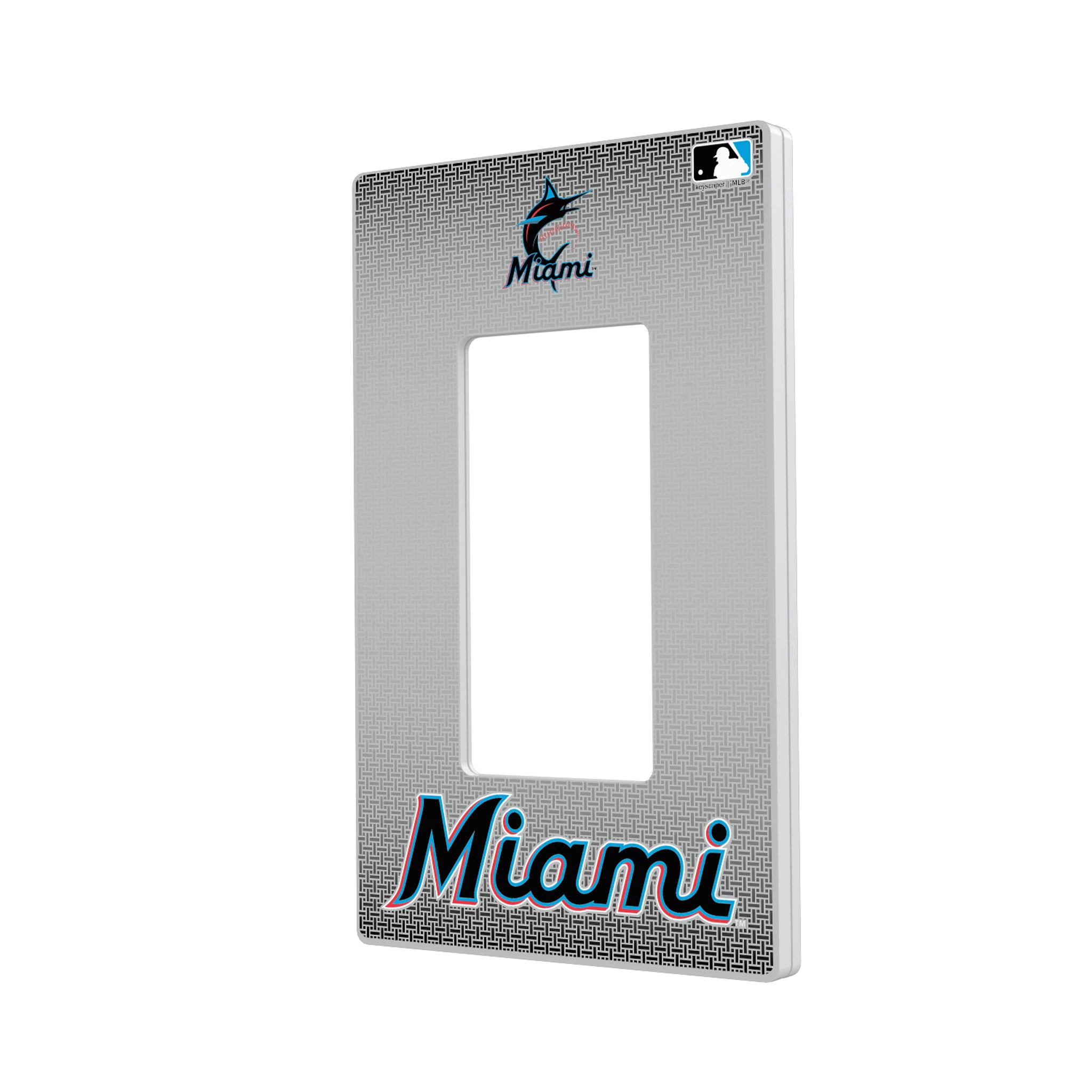 Miami Marlins Linen Hidden-Screw Light Switch Plate#Style_Single Rocker