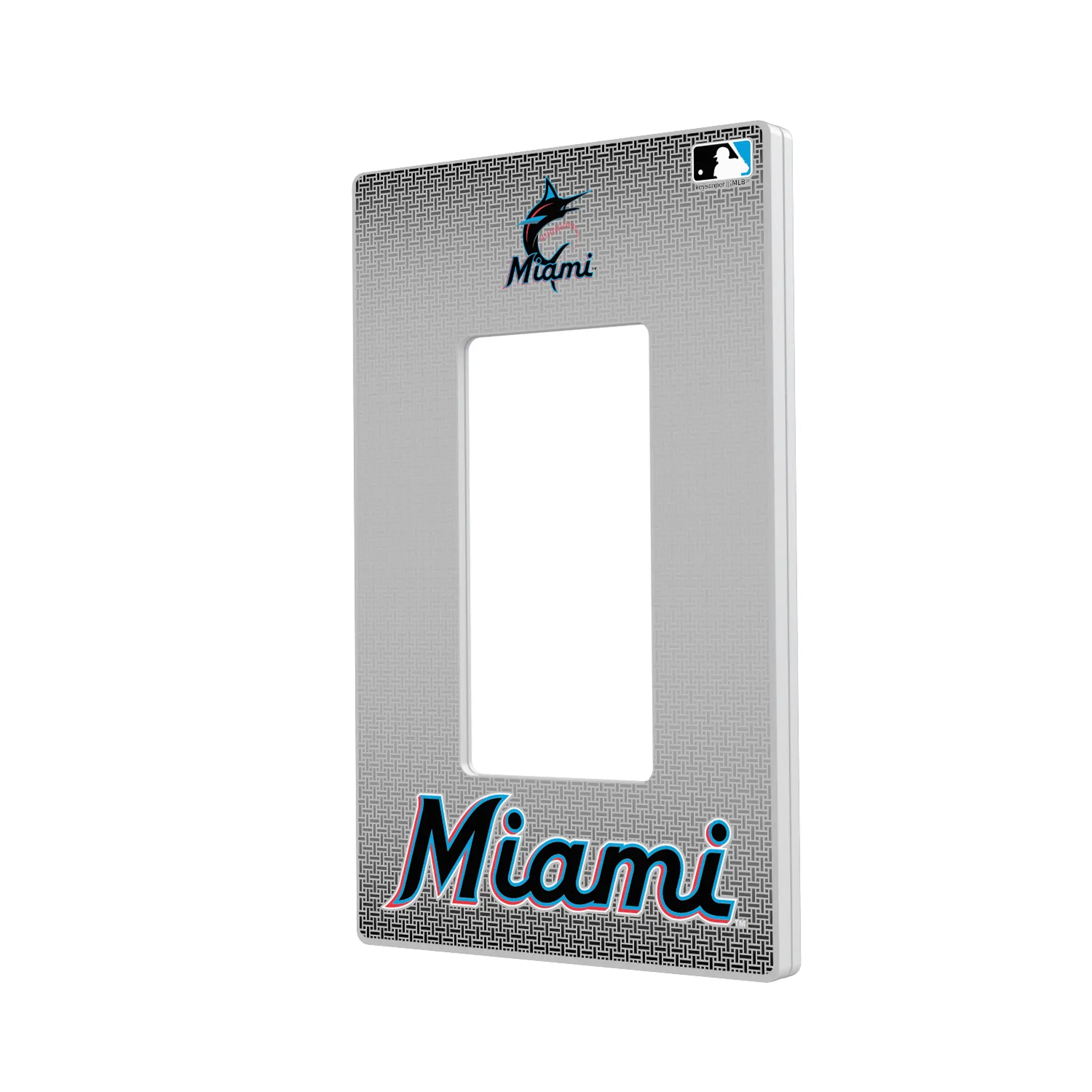 Miami Marlins Linen Hidden-Screw Light Switch Plate#Style_Single Rocker