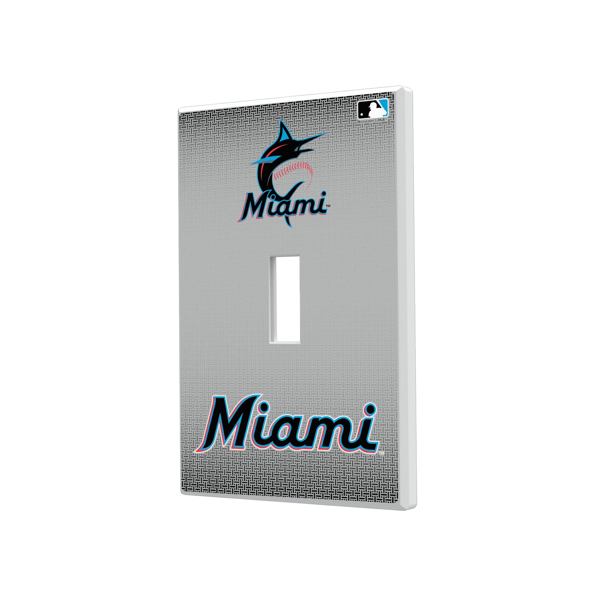 Miami Marlins Linen Hidden-Screw Light Switch Plate#Style_Single Toggle