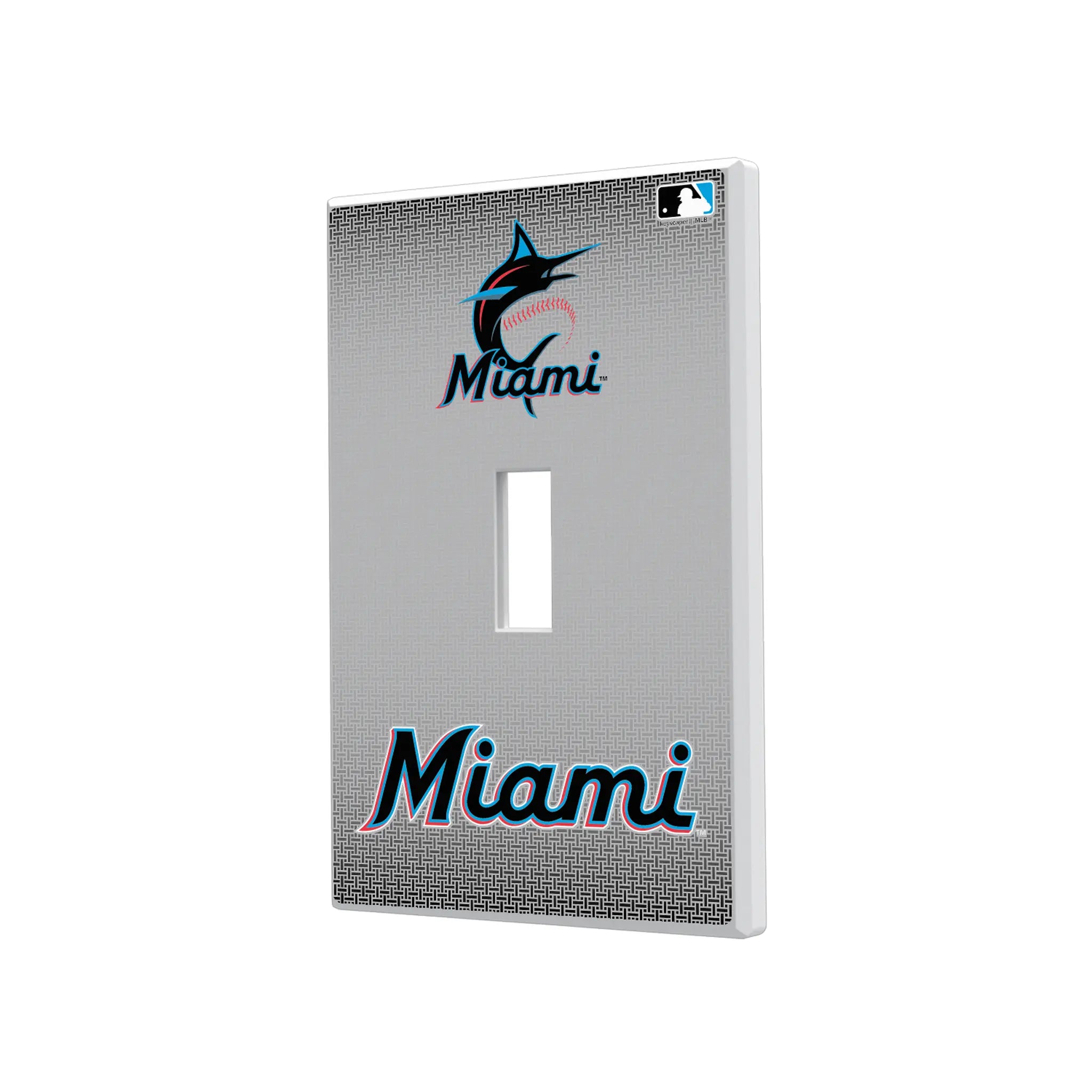 Miami Marlins Linen Hidden-Screw Light Switch Plate#Style_Single Toggle