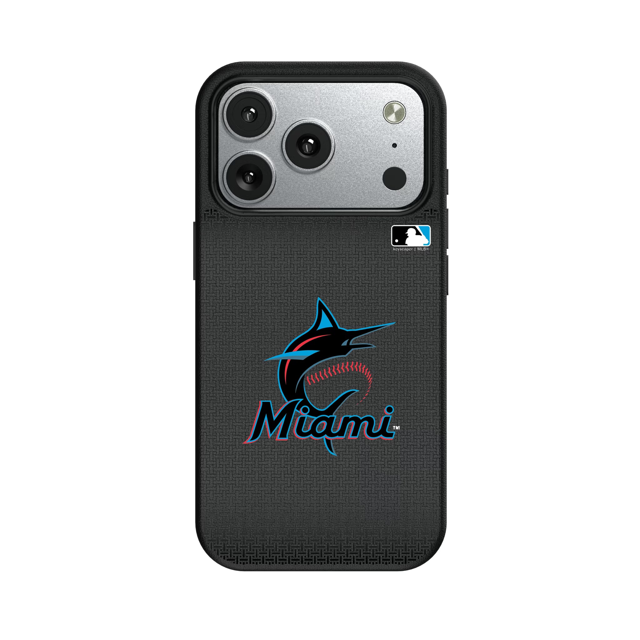 Miami Marlins Linen iPhone MagSafe Compatible Phone Case for Apple iPhone#Device_iPhone 17 Pro