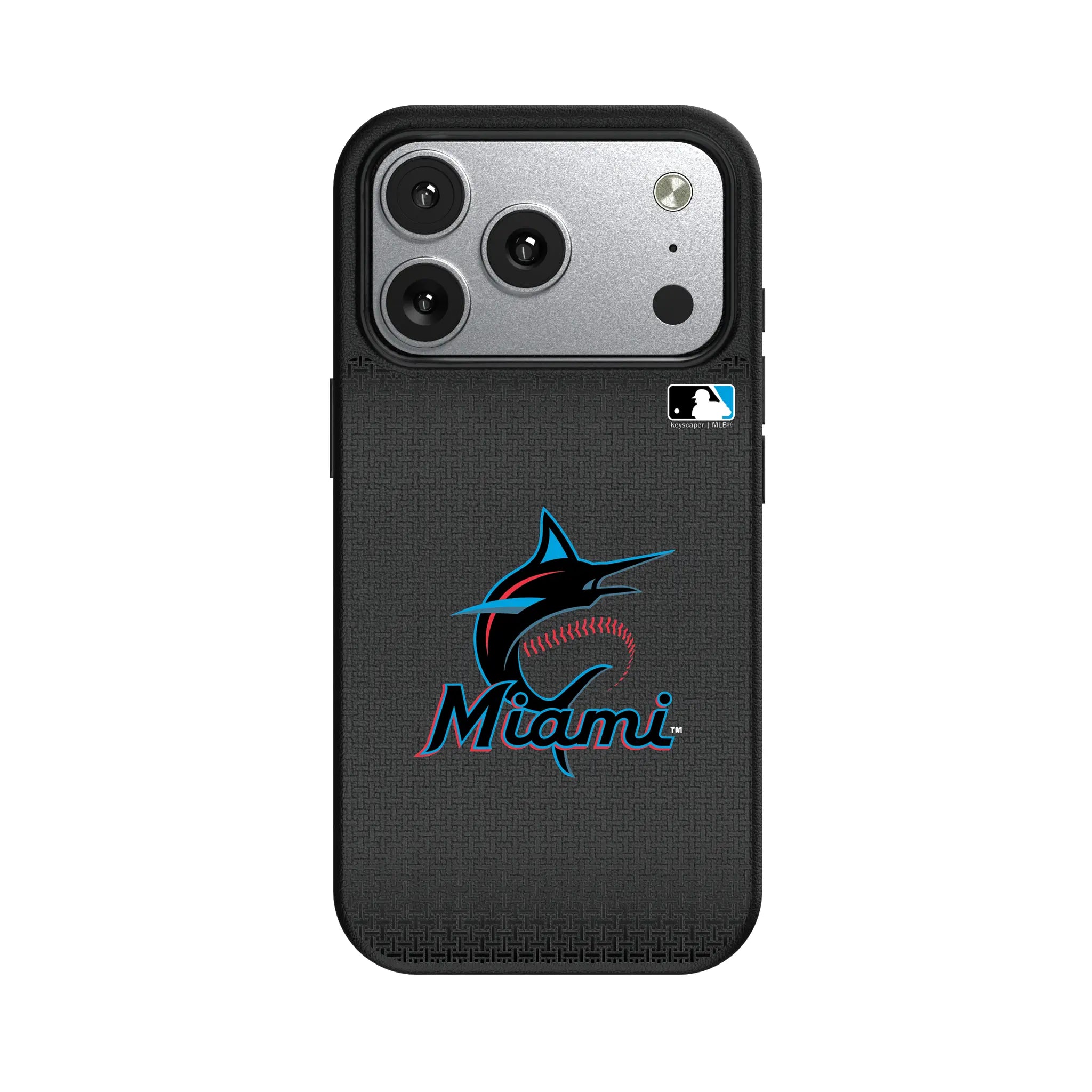 Miami Marlins Linen iPhone MagSafe Compatible Phone Case for Apple iPhone#Device_iPhone 17 Pro