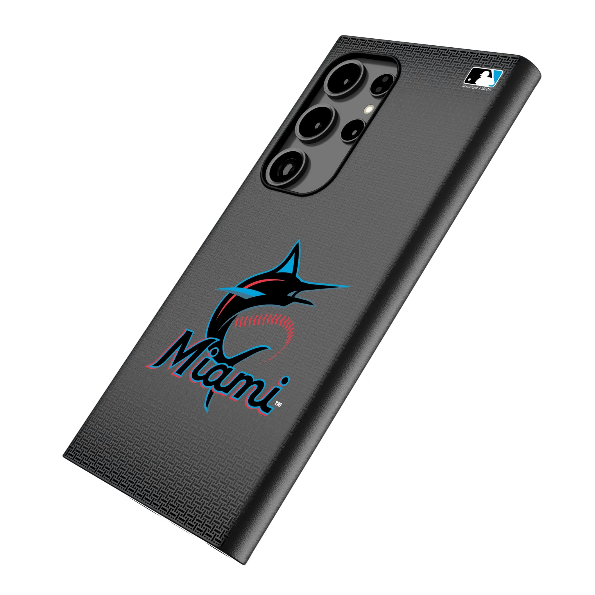 Miami Marlins Linen Galaxy MagSafe Compatible Phone Case for Samsung Galaxy - Isometric View