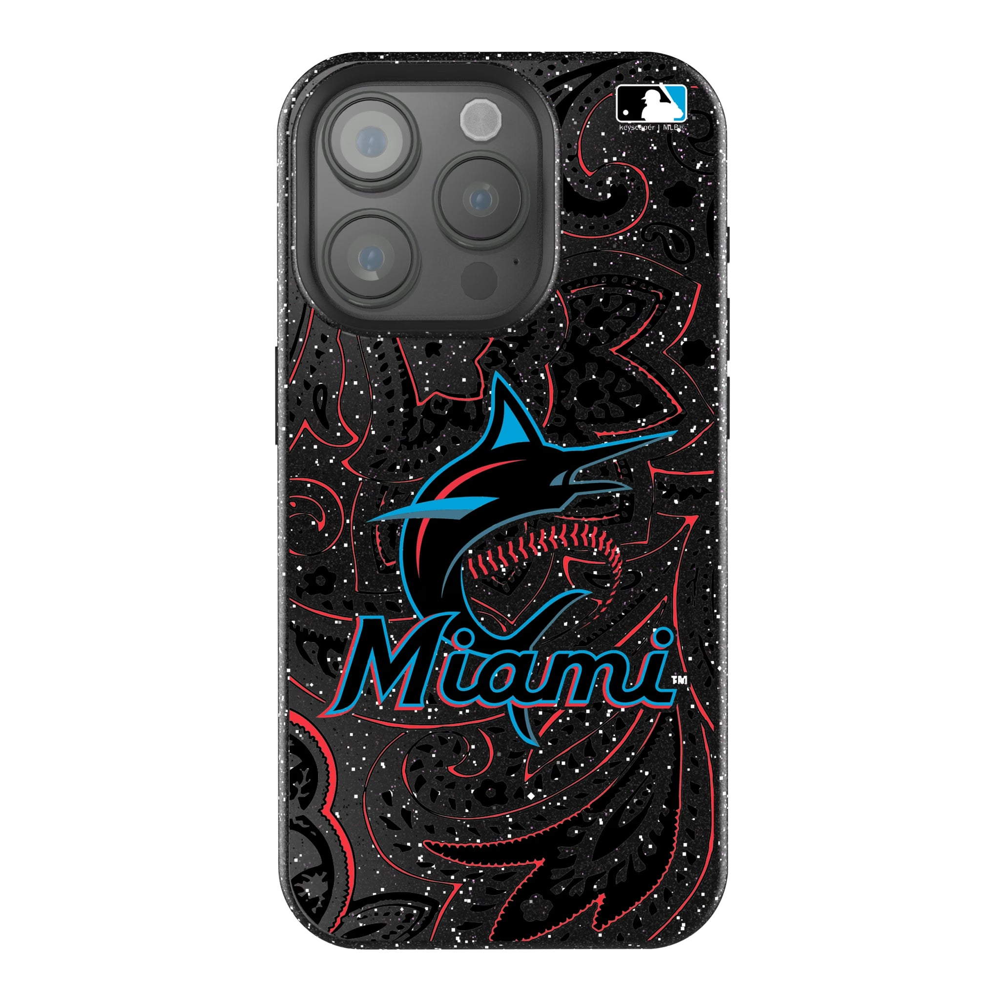 Miami Marlins Paisley iPhone Bling Phone Case for Apple iPhone