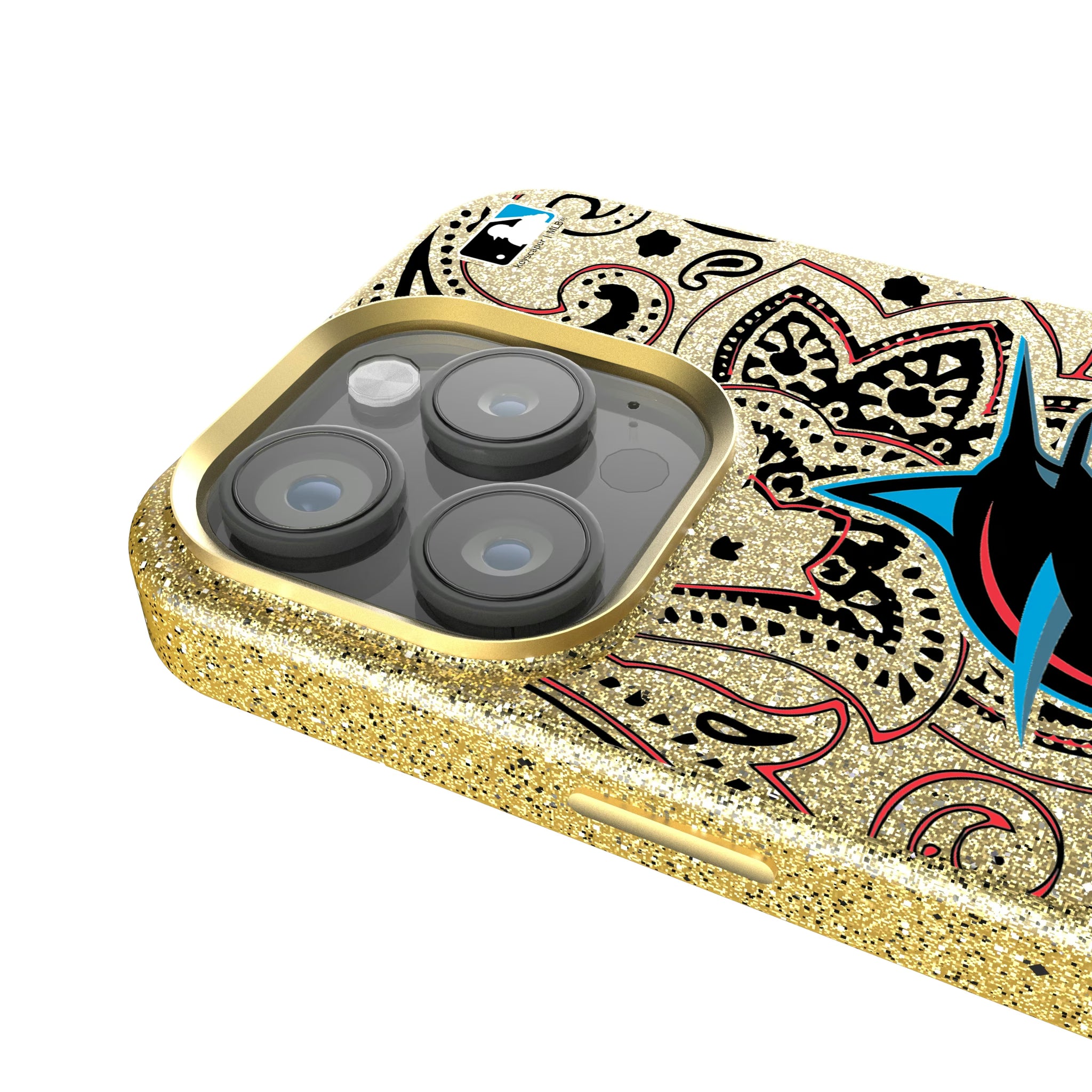 Miami Marlins Paisley iPhone Bling Phone Case for Apple iPhone - Detail
