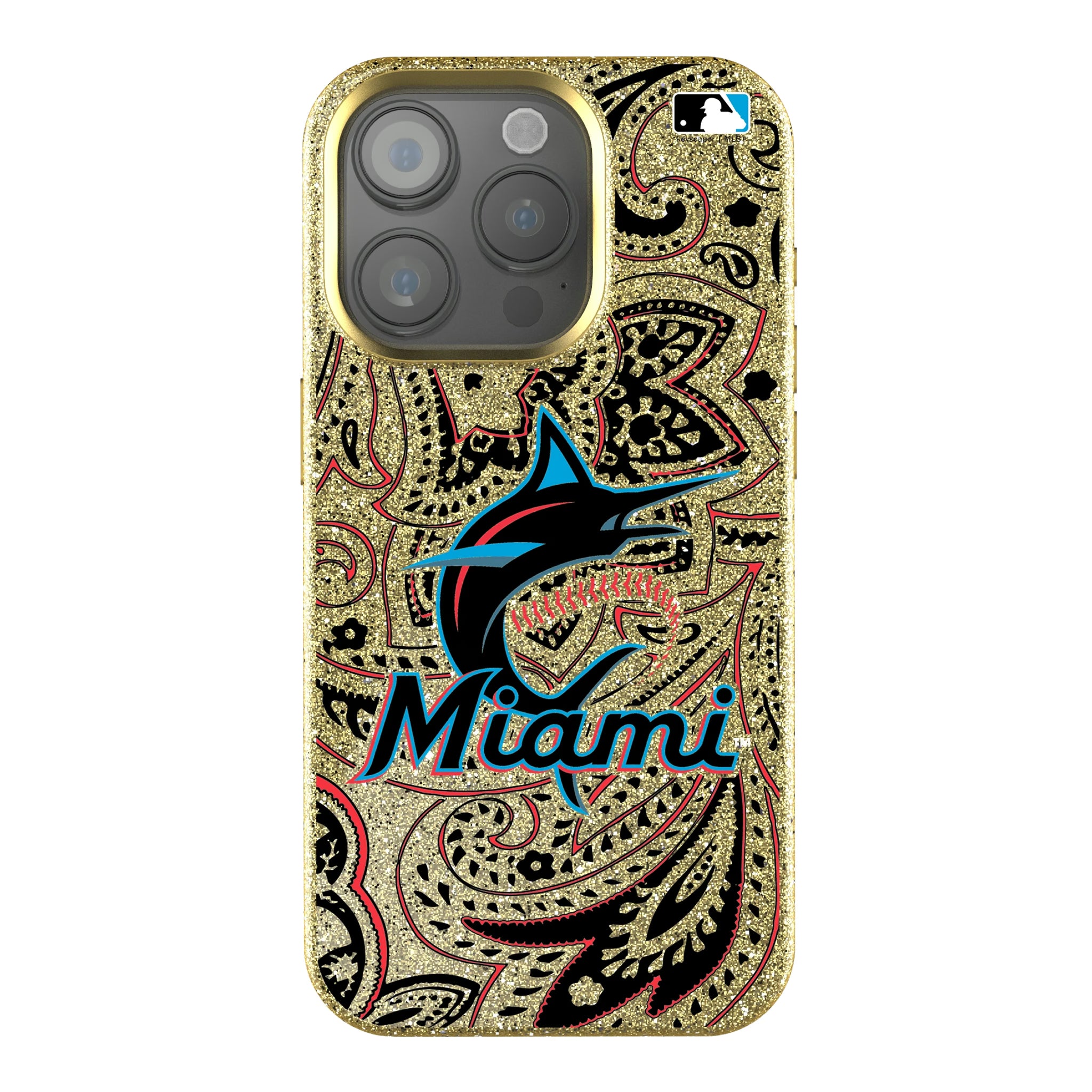 Miami Marlins Paisley iPhone Bling Phone Case for Apple iPhone