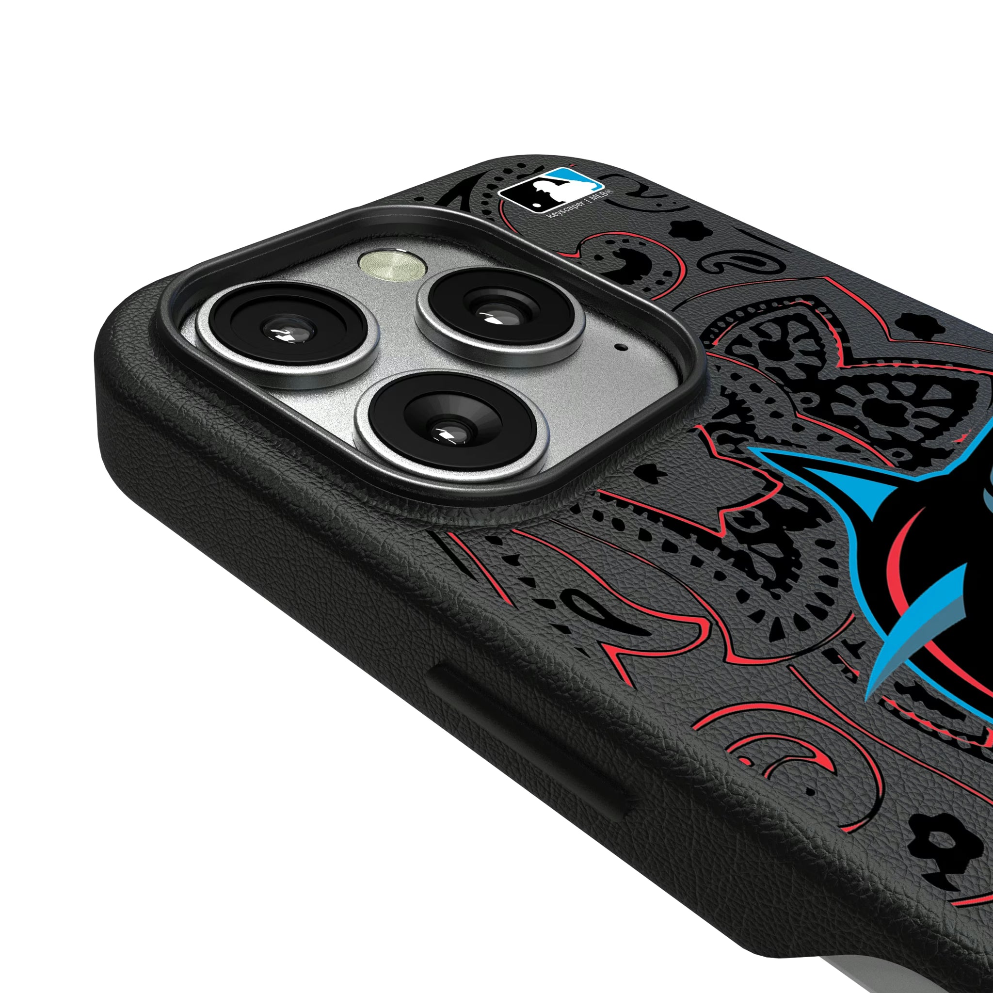 Miami Marlins Paisley iPhone MagSafe Compatible Phone Case for Apple iPhone - Detail