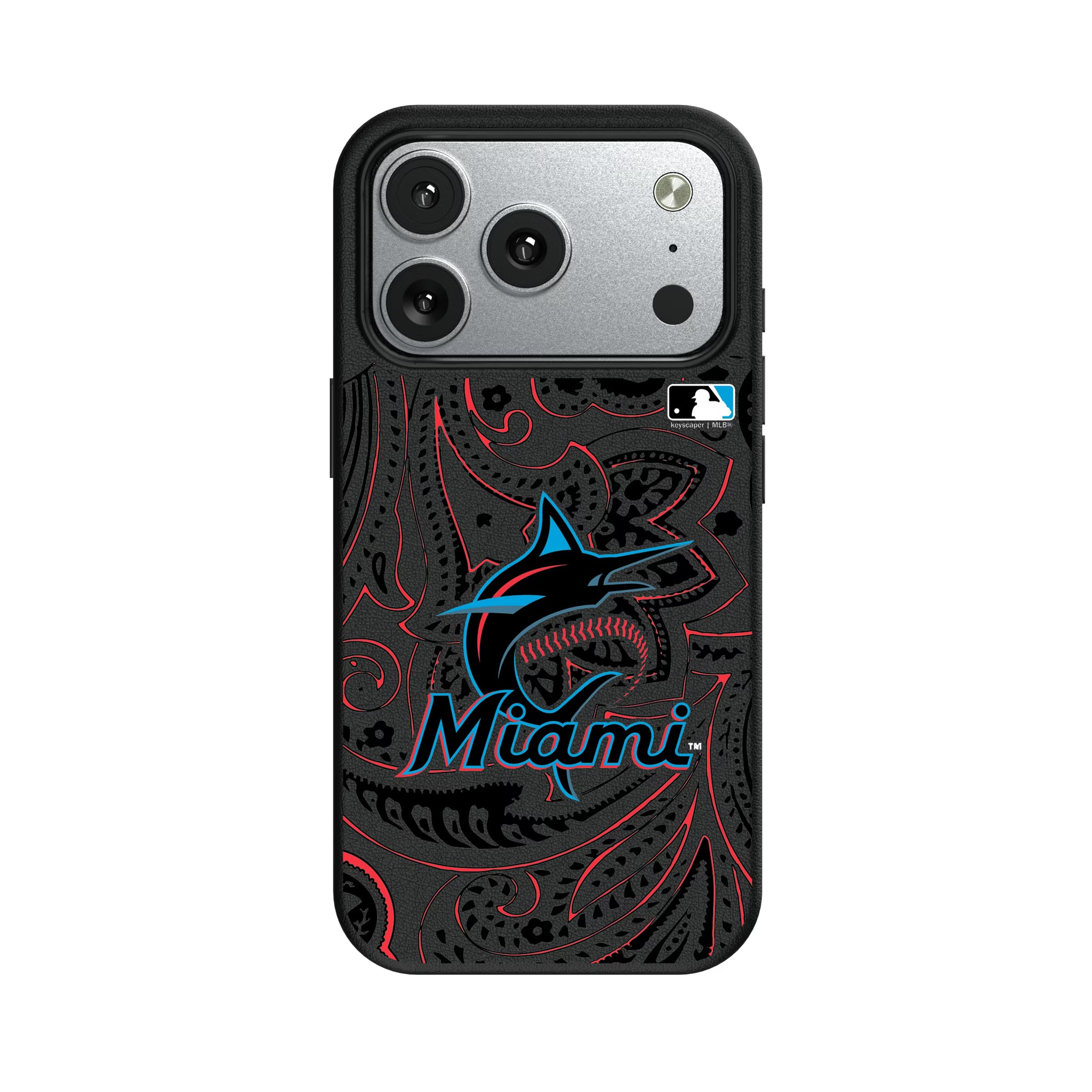 Miami Marlins Paisley iPhone MagSafe Compatible Phone Case for Apple iPhone#Device_iPhone 17 Pro