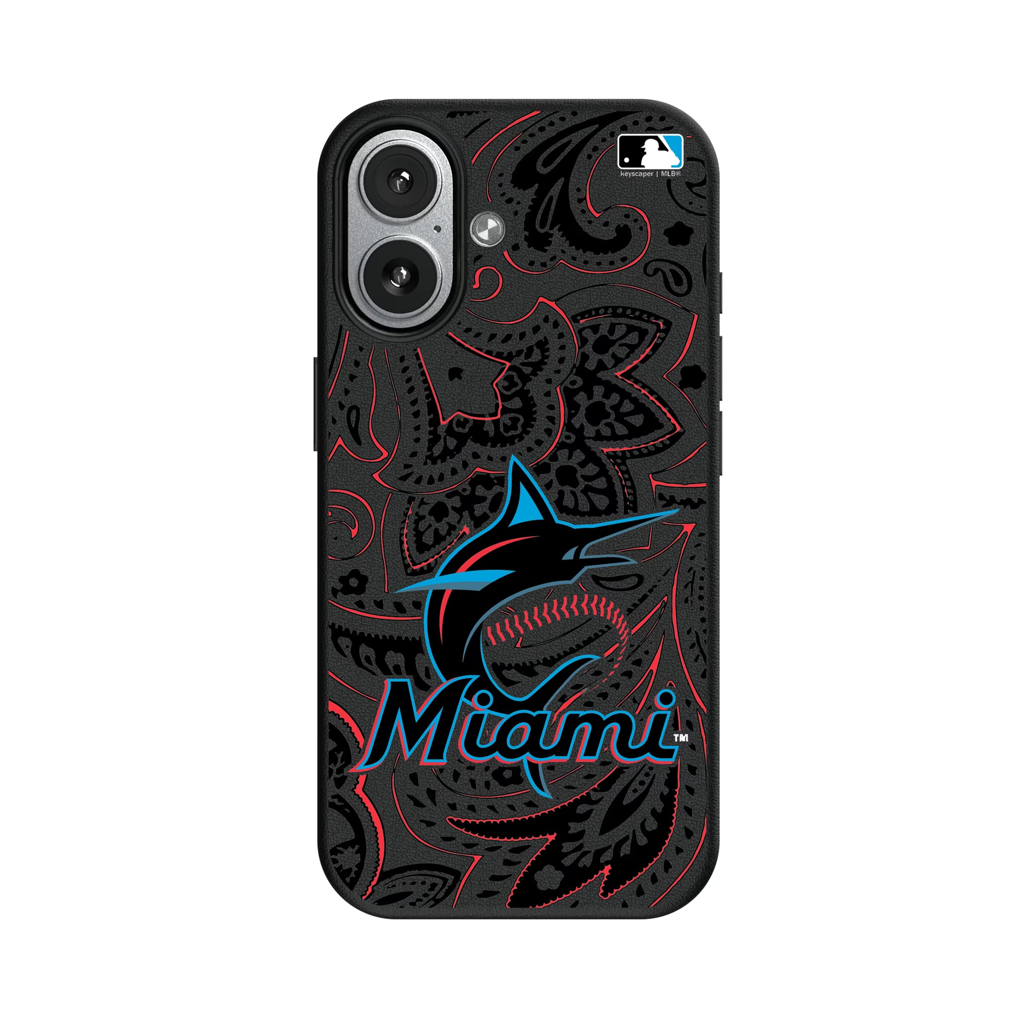 Miami Marlins Paisley iPhone MagSafe Compatible Phone Case for Apple iPhone#Device_iPhone 17