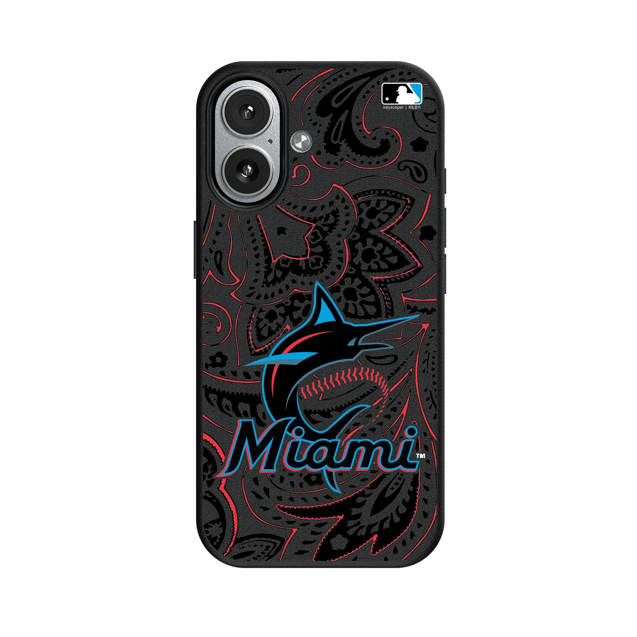 Miami Marlins Paisley iPhone MagSafe Compatible Phone Case for Apple iPhone#Device_iPhone 17