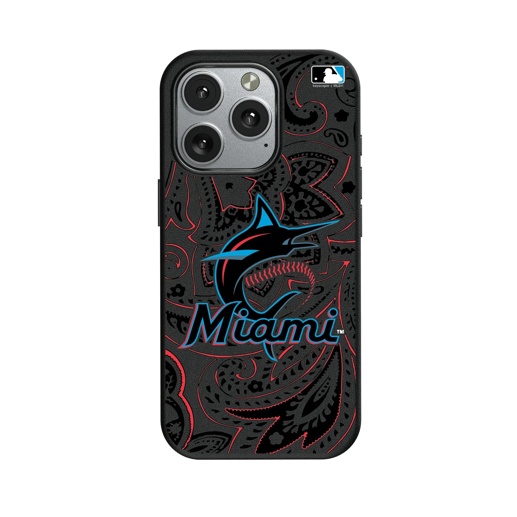 Miami Marlins Paisley iPhone MagSafe Compatible Phone Case for Apple iPhone