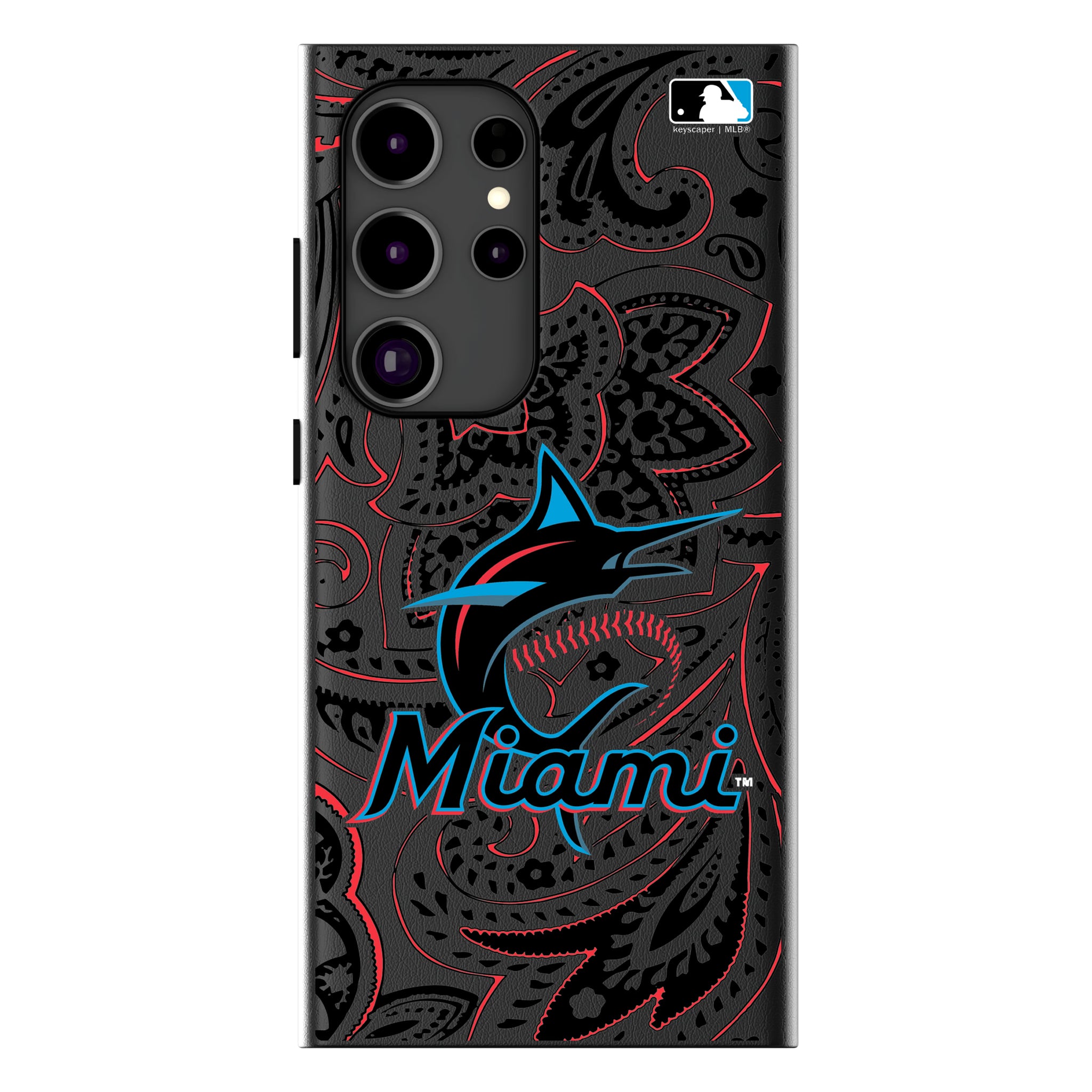 Miami Marlins Paisley Galaxy MagSafe Compatible Phone Case for Samsung Galaxy