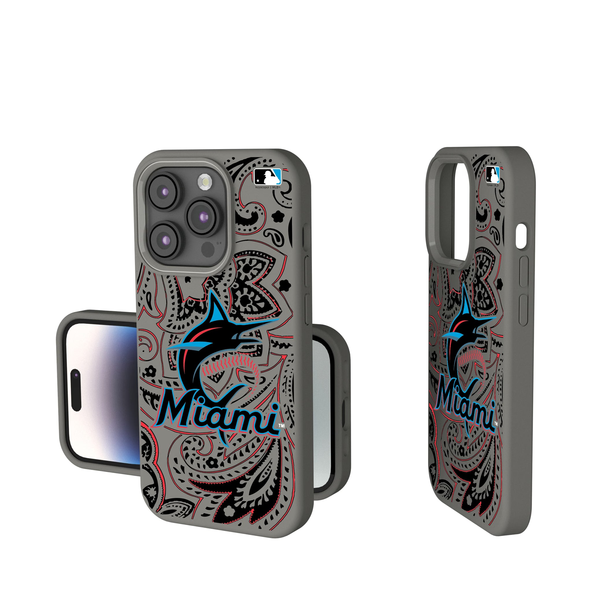 Miami Marlins Paisley iPhone Soft Touch Phone Case for Apple iPhone