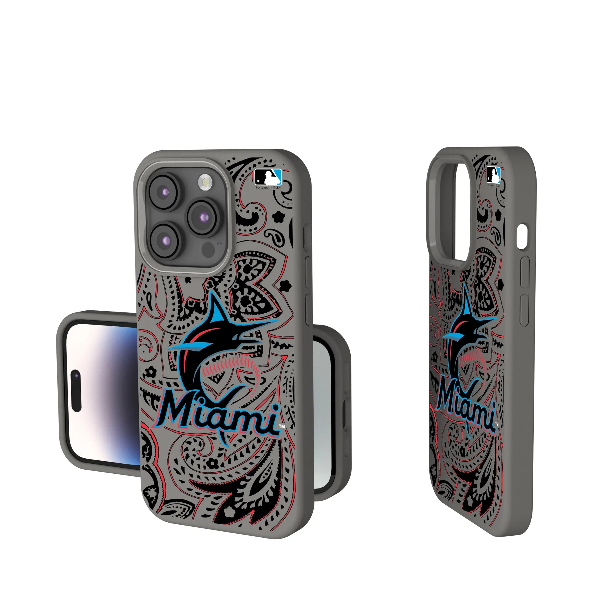 Miami Marlins Paisley iPhone Soft Touch Phone Case for Apple iPhone