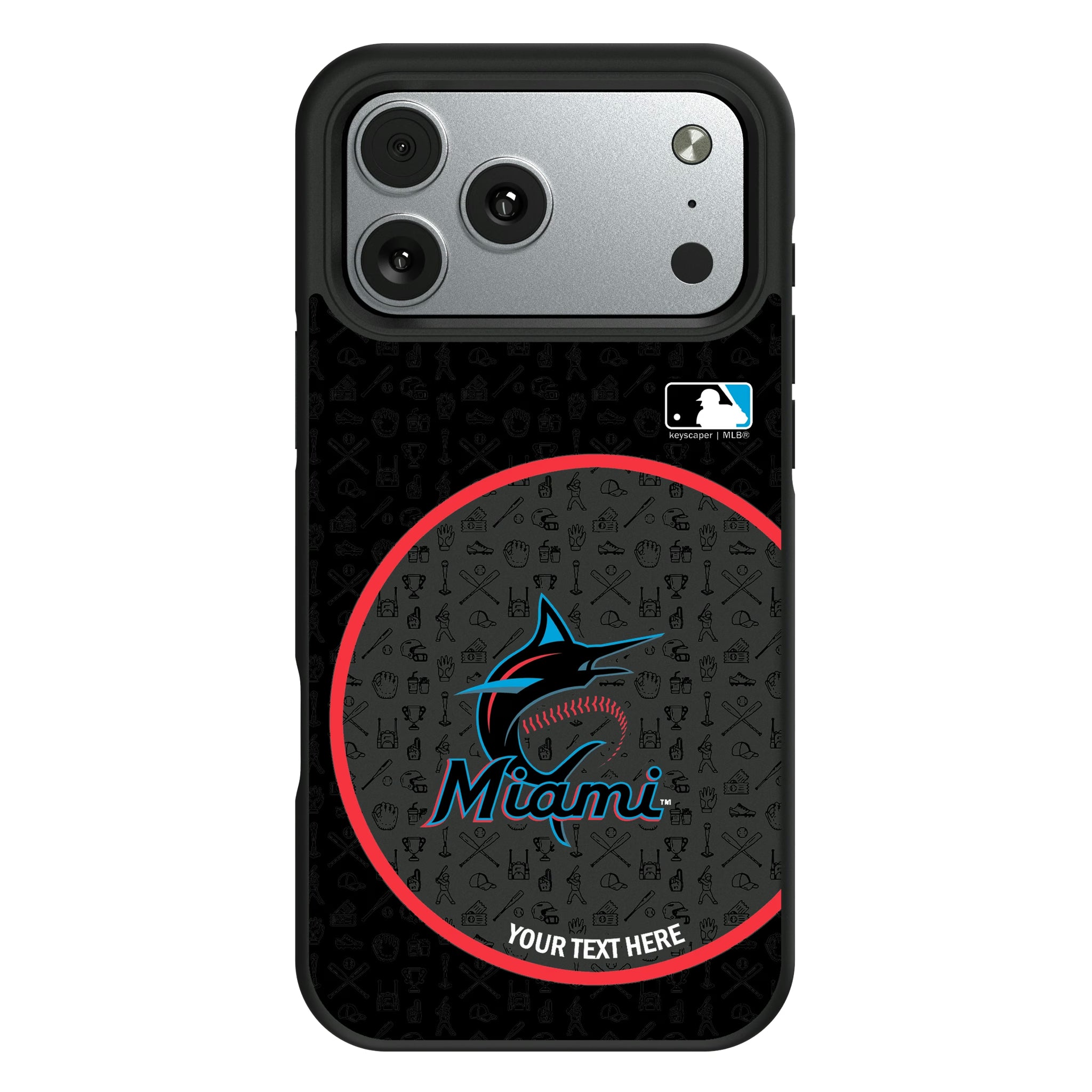 Miami Marlins Personalized Circle iPhone Bump Phone Case for Apple iPhone#Device_iPhone 17 Pro Max
