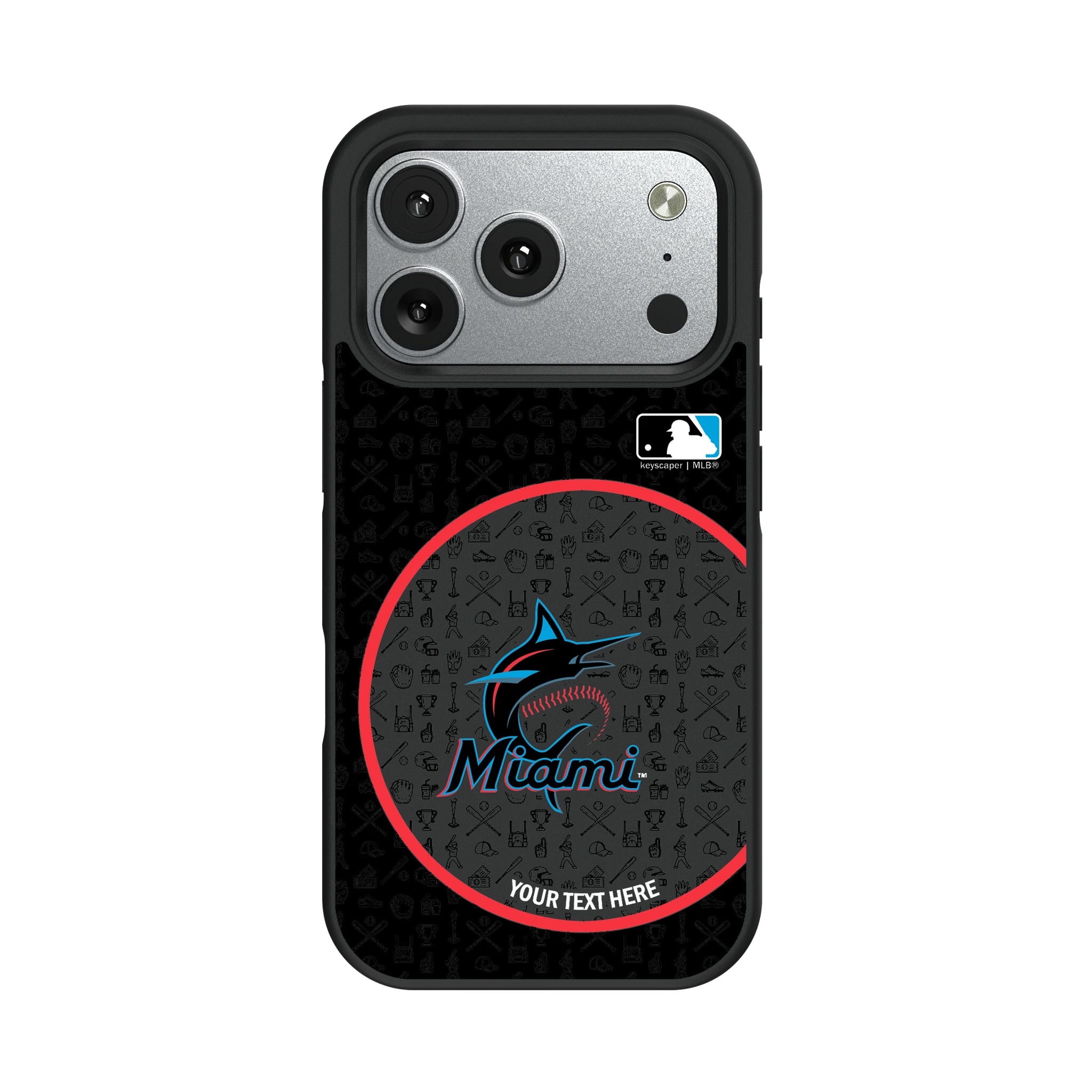 Miami Marlins Personalized Circle iPhone Bump Phone Case for Apple iPhone#Device_iPhone 17 Pro