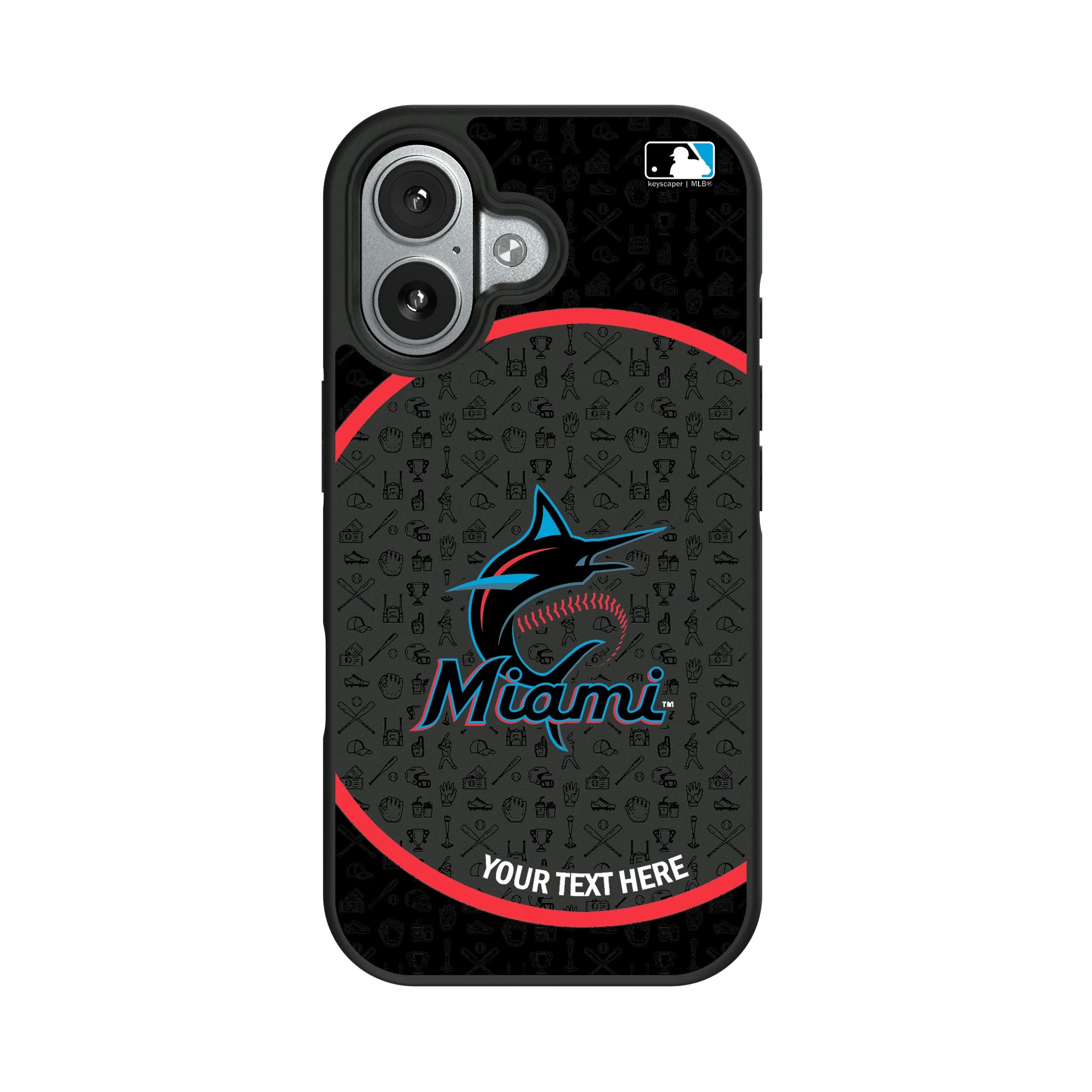 Miami Marlins Personalized Circle iPhone Bump Phone Case for Apple iPhone#Device_iPhone 17