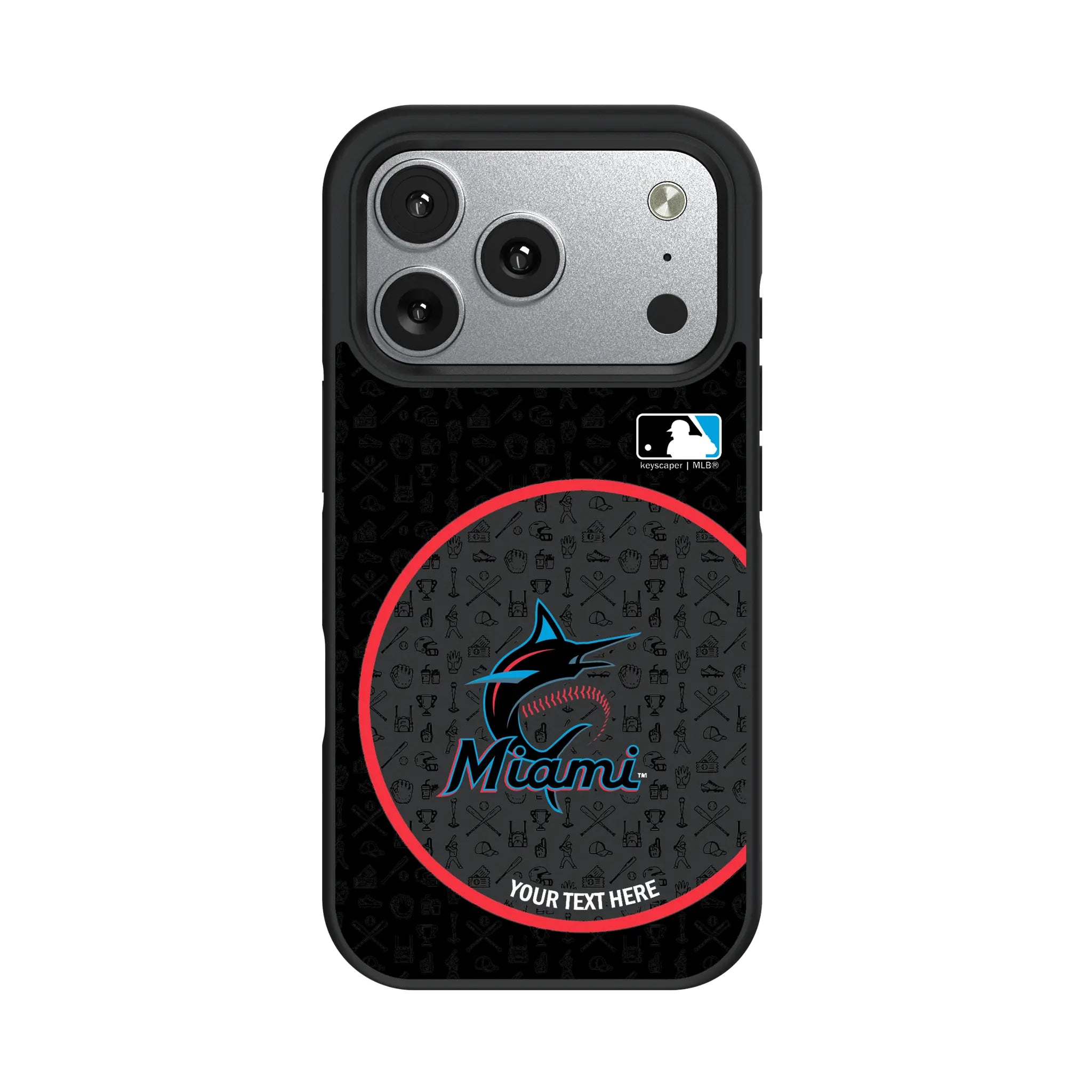 Miami Marlins Personalized Circle iPhone Bump Phone Case for Apple iPhone#Device_iPhone 17 Pro