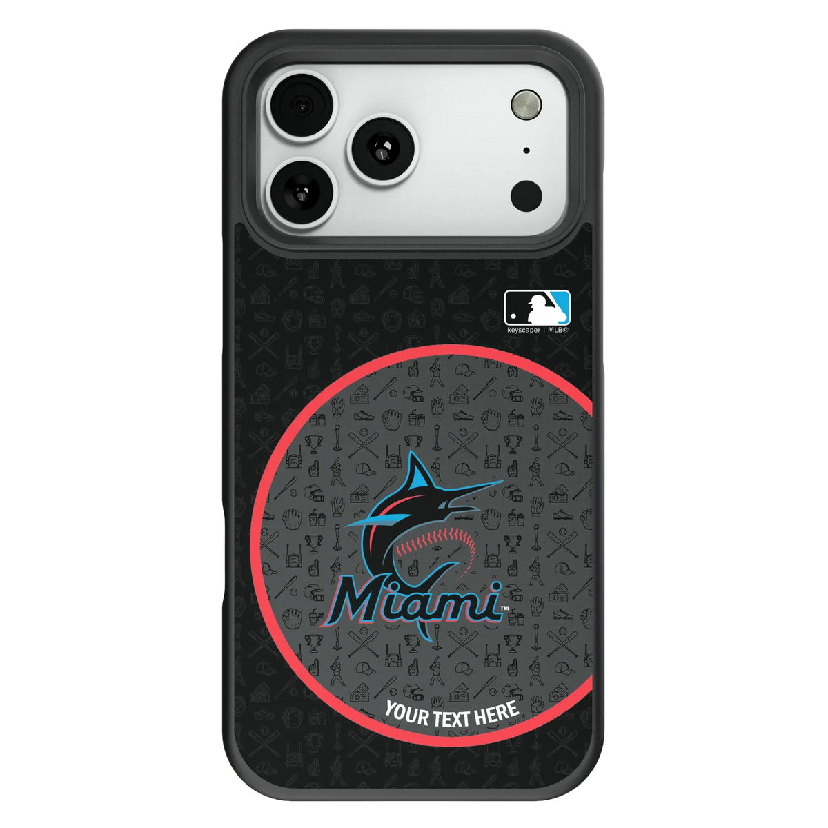 Miami Marlins Personalized Circle Bump Phone Case for Apple iPhone