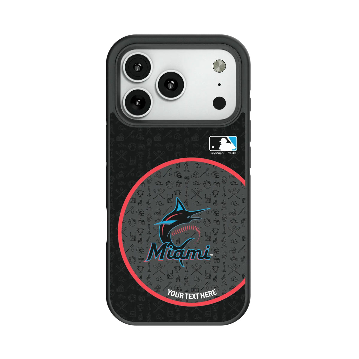 Miami Marlins Personalized Circle Bump Phone Case for Apple iPhone