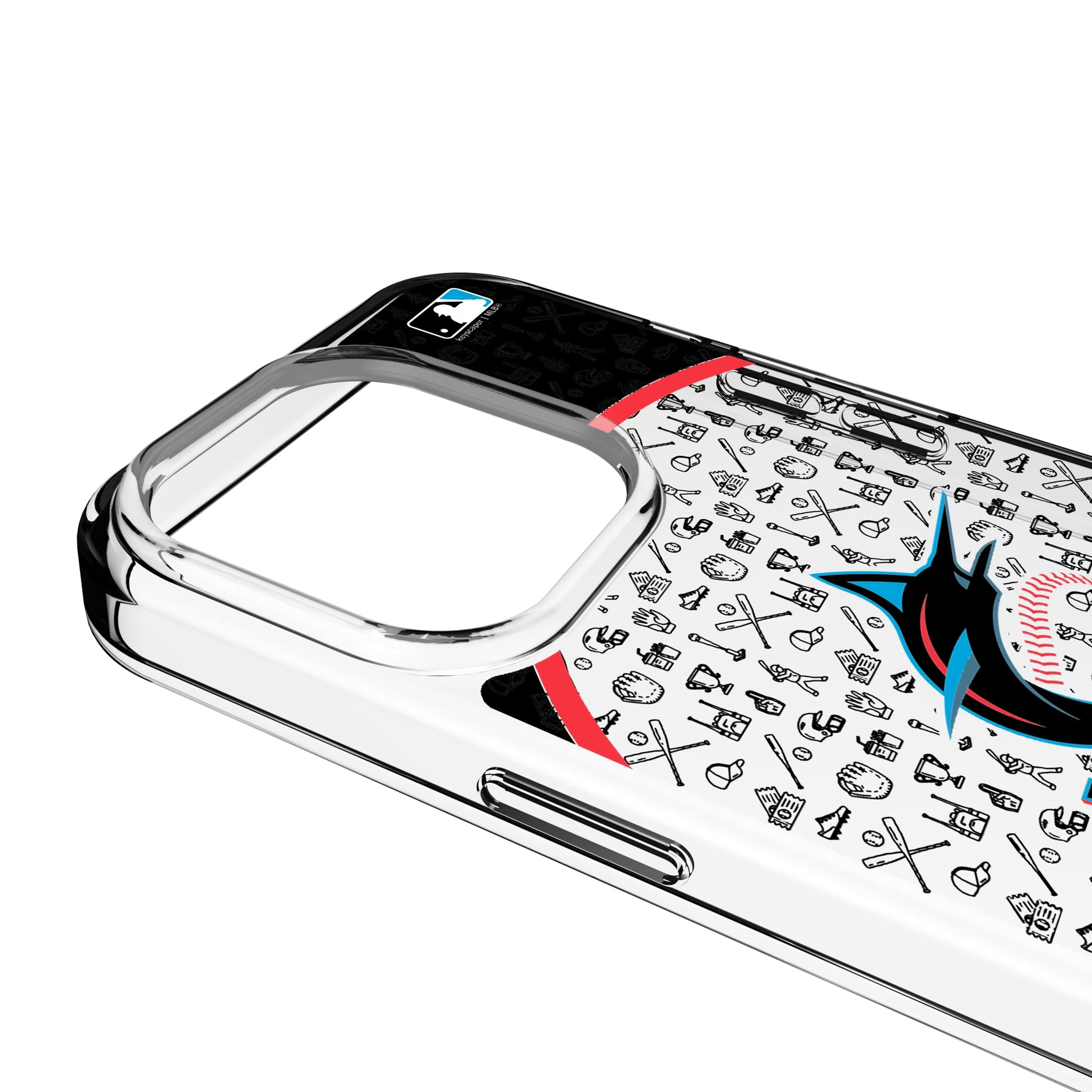Miami Marlins Personalized Circle iPhone Clear Phone Case for Apple iPhone - Detail