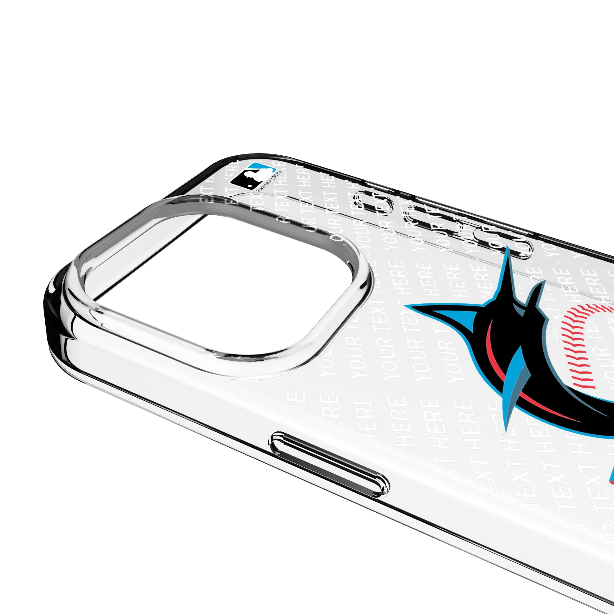Miami Marlins Personalized EndZone Plus iPhone Clear Phone Case for Apple iPhone - Detail