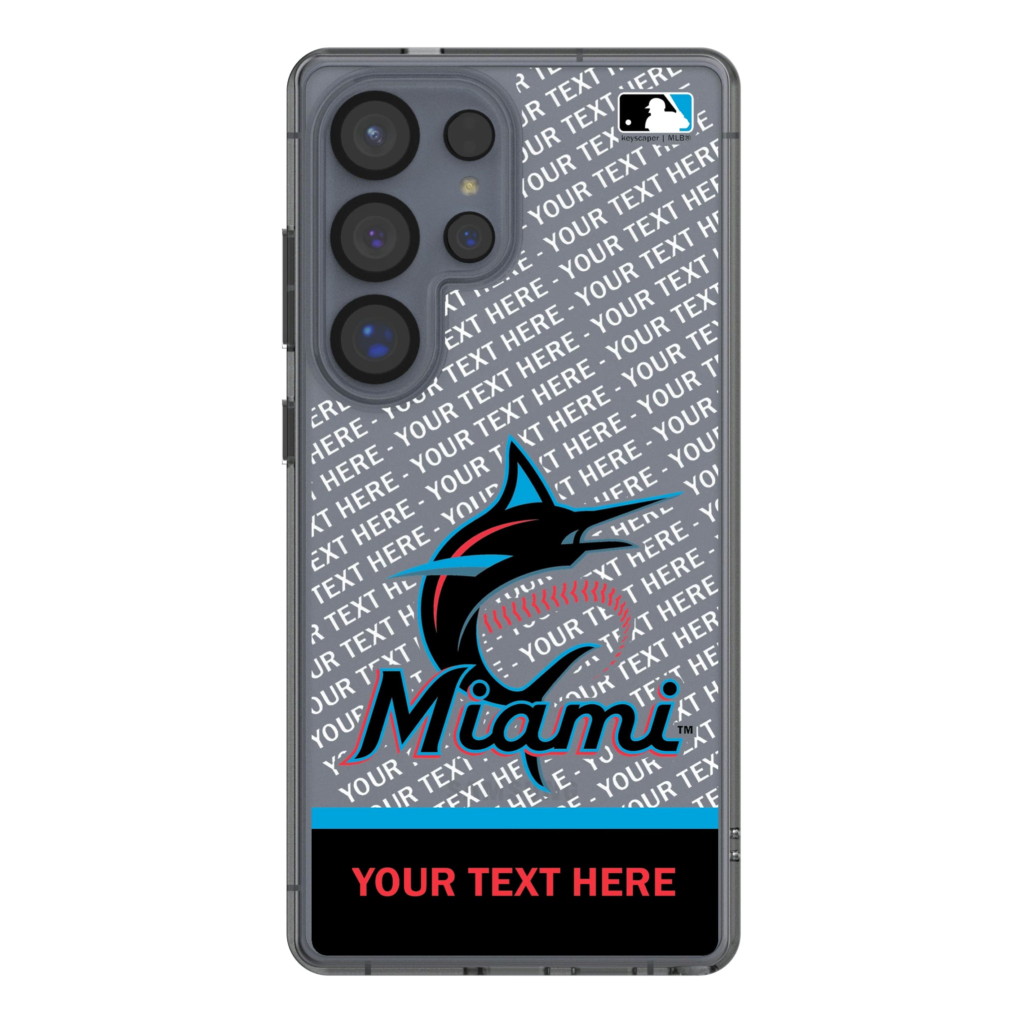 Miami Marlins Personalized EndZone Plus Galaxy Clear Phone Case for Samsung Galaxy