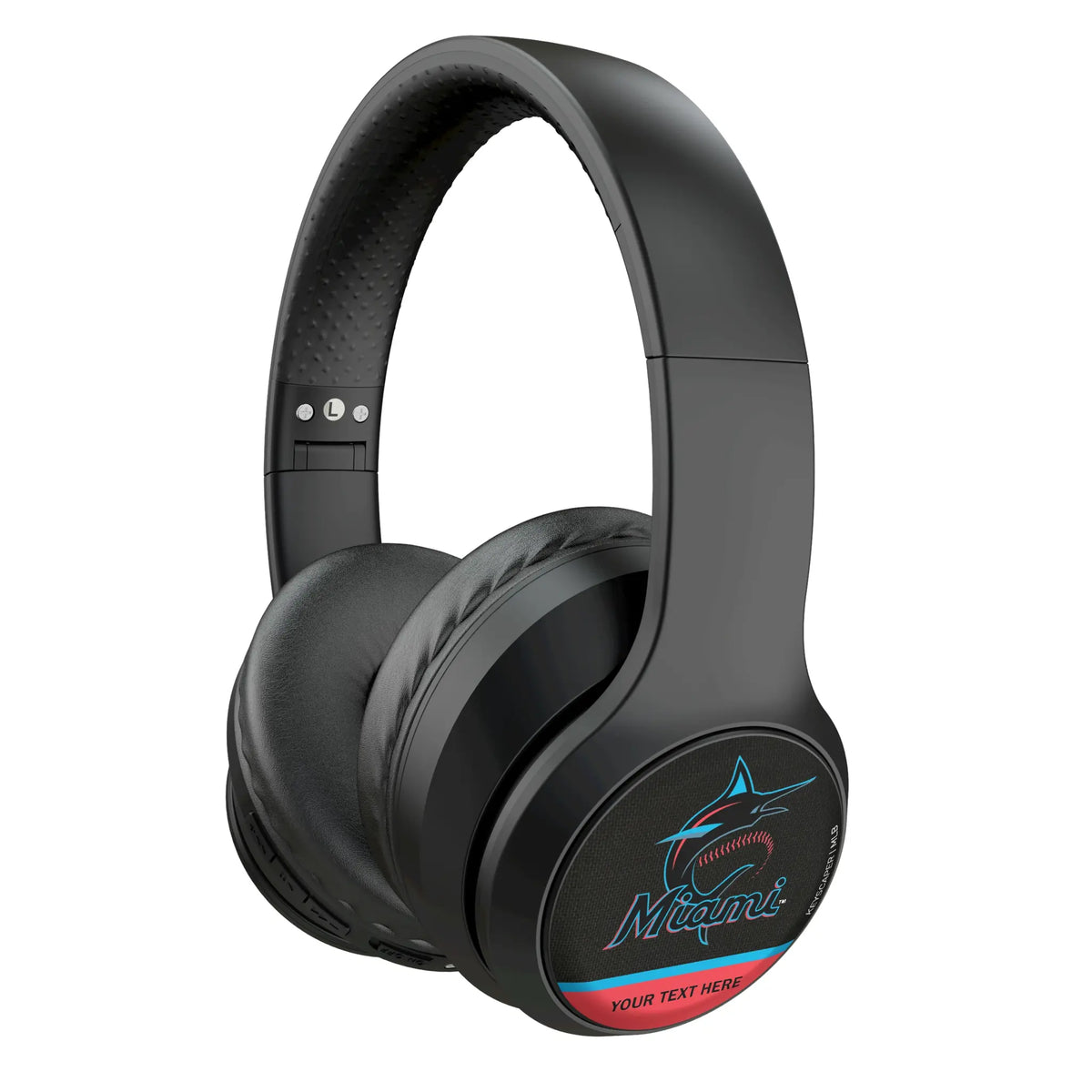 Miami Marlins Personalized Endzone Solid Wireless Over-Ear Headphones With Case