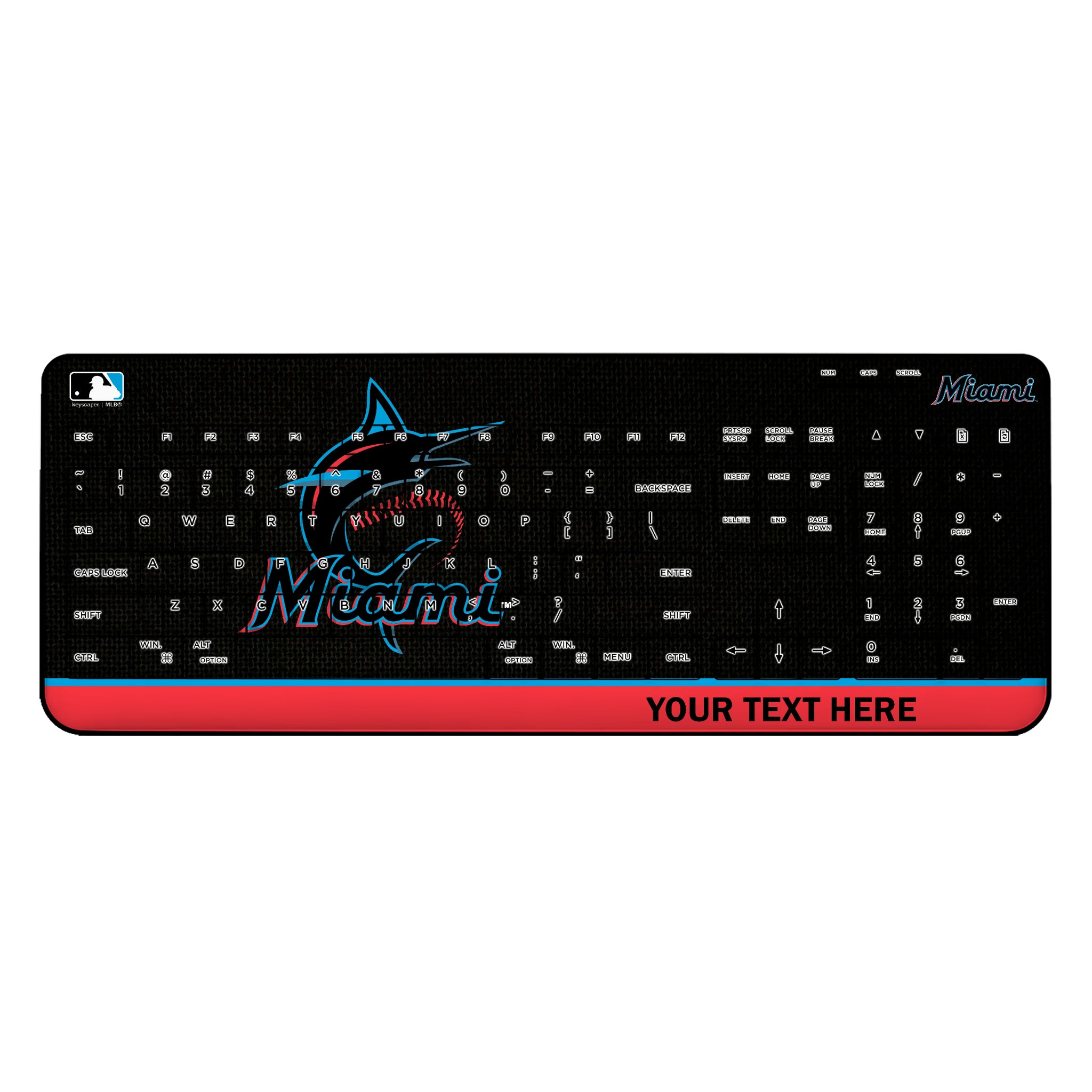 Miami Marlins Personalized Endzone Solid Wireless USB Keyboard
