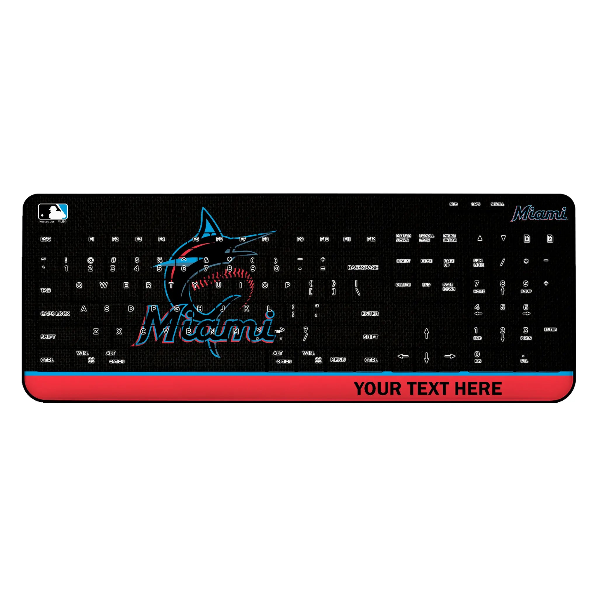 Miami Marlins Personalized Endzone Solid Wireless USB Keyboard