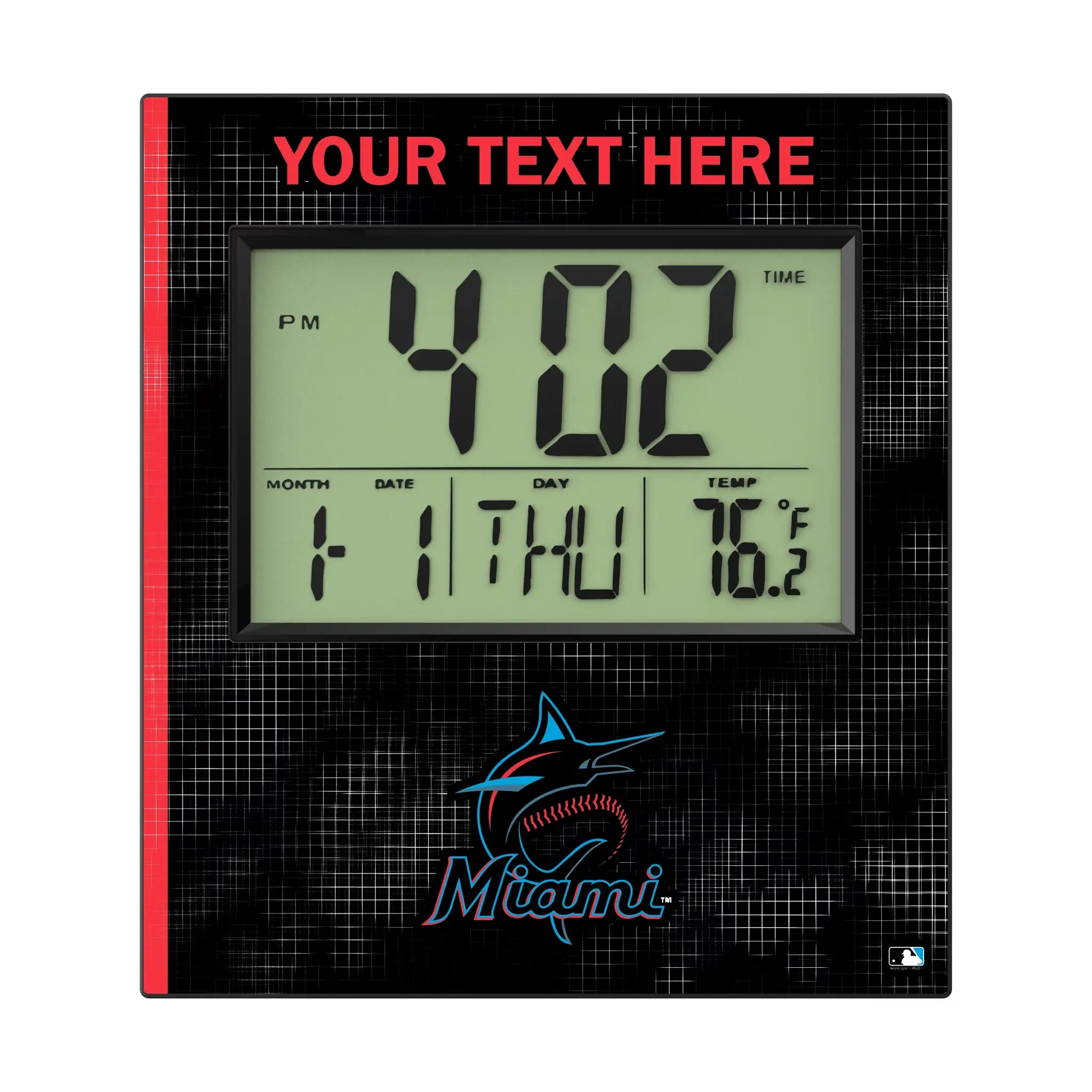 Miami Marlins Personalized Hatch Wall Clock