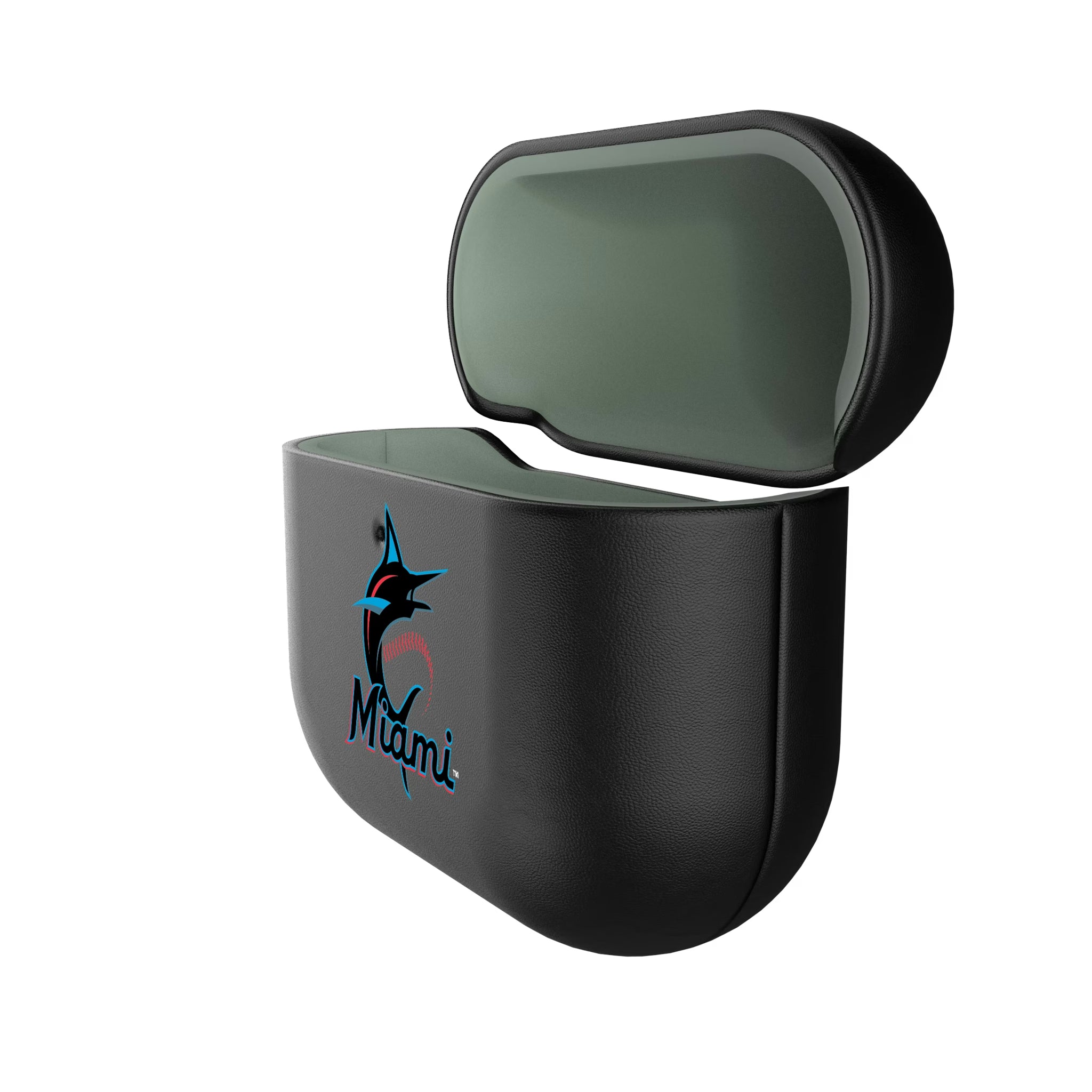 Miami Marlins Personalized Insignia AirPods AirPod Case Cover - Isometric View#Device_AirPods 4