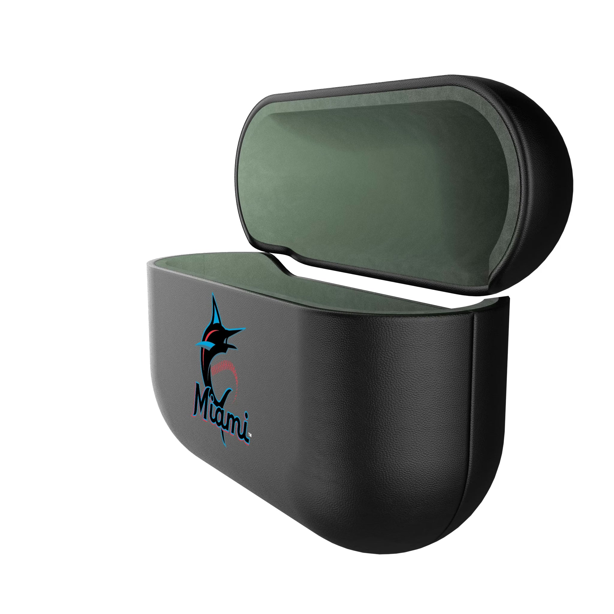Miami Marlins Personalized Insignia AirPods AirPod Case Cover - Isometric View#Device_AirPods Pro 1st Gen