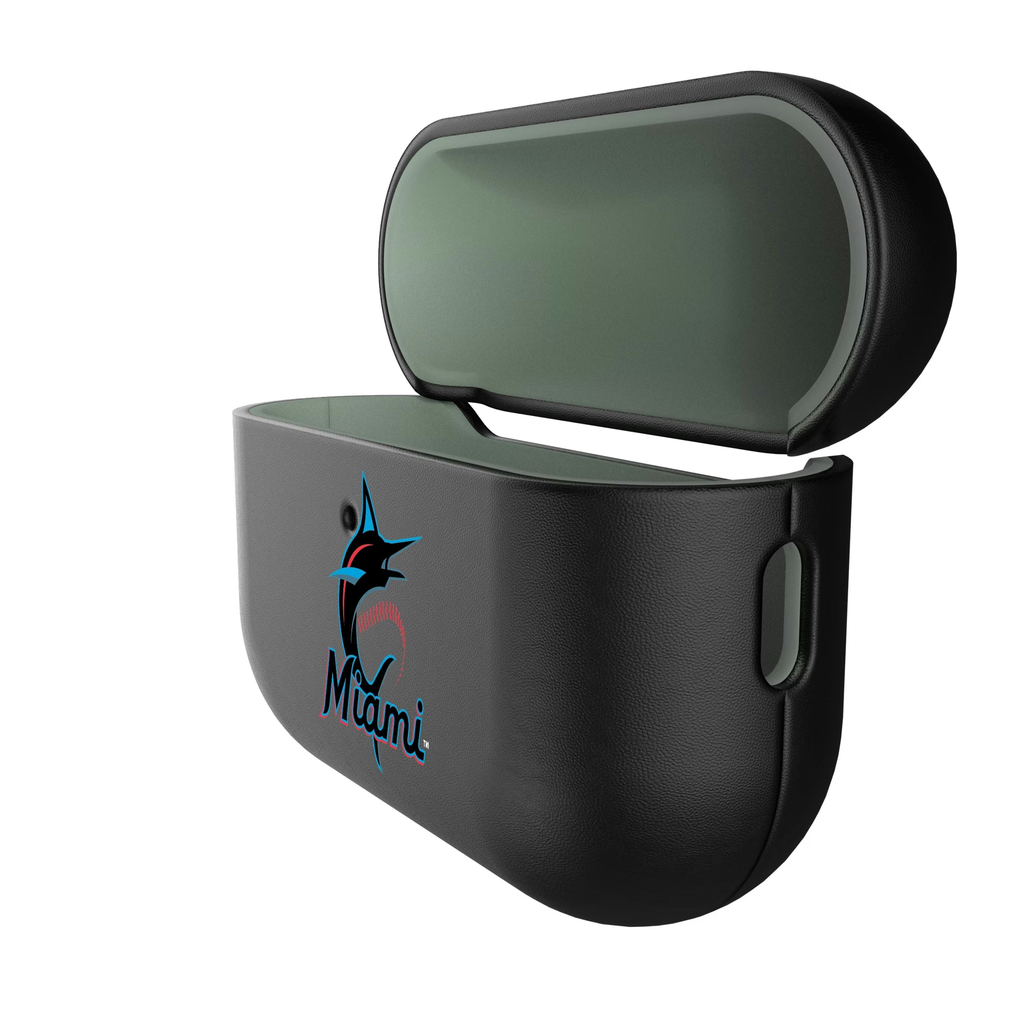 Miami Marlins Personalized Insignia AirPods AirPod Case Cover - Isometric View#Device_AirPods Pro 3