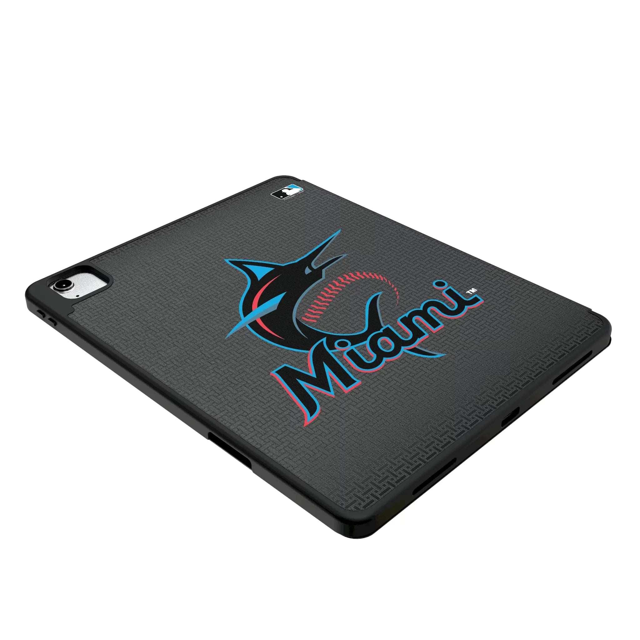 Miami Marlins Personalized Linen iPad Tablet Case for Apple iPad - Isometric View