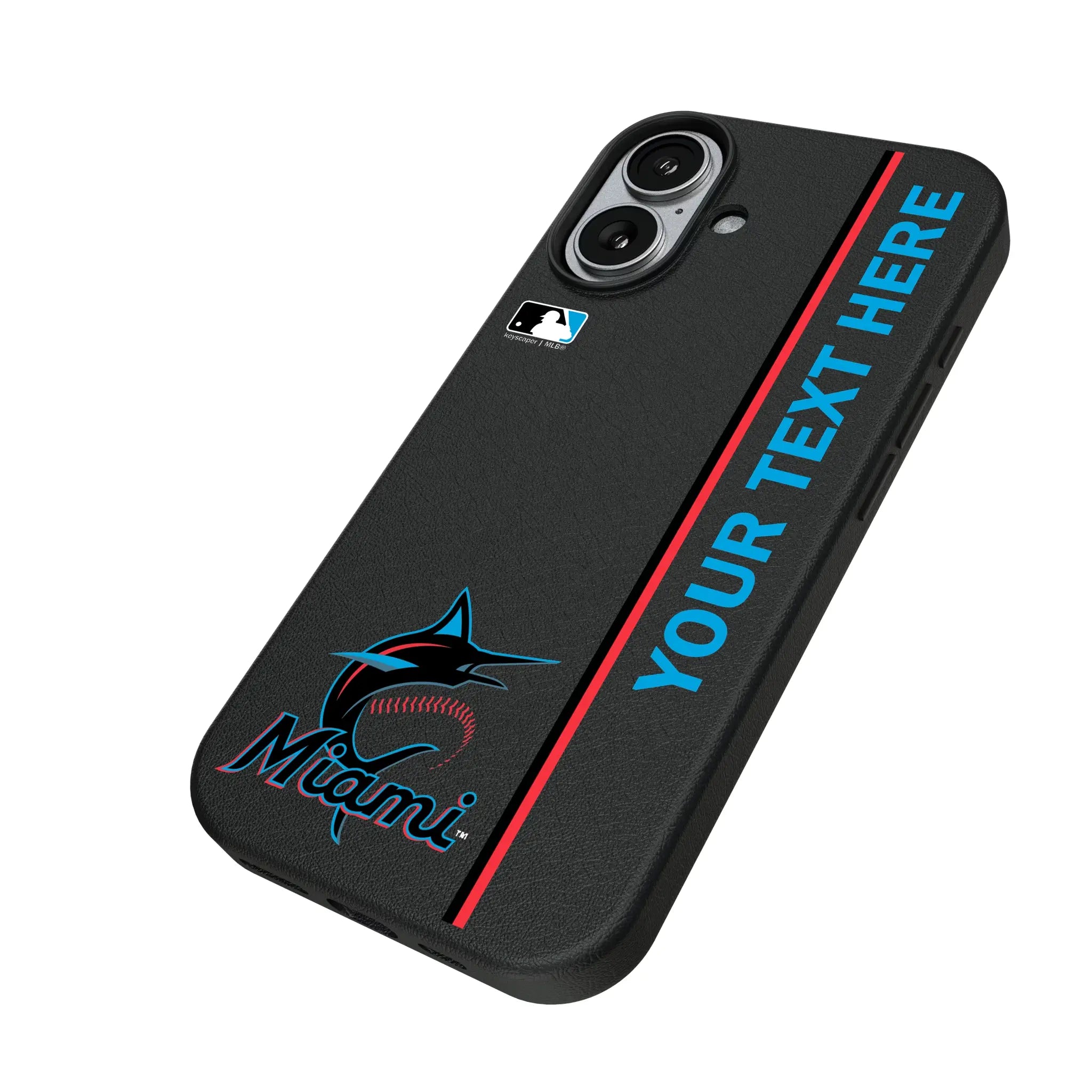 Miami Marlins Personalized Sidebard iPhone MagSafe Compatible Phone Case for Apple iPhone - Isometric View#Device_iPhone 17