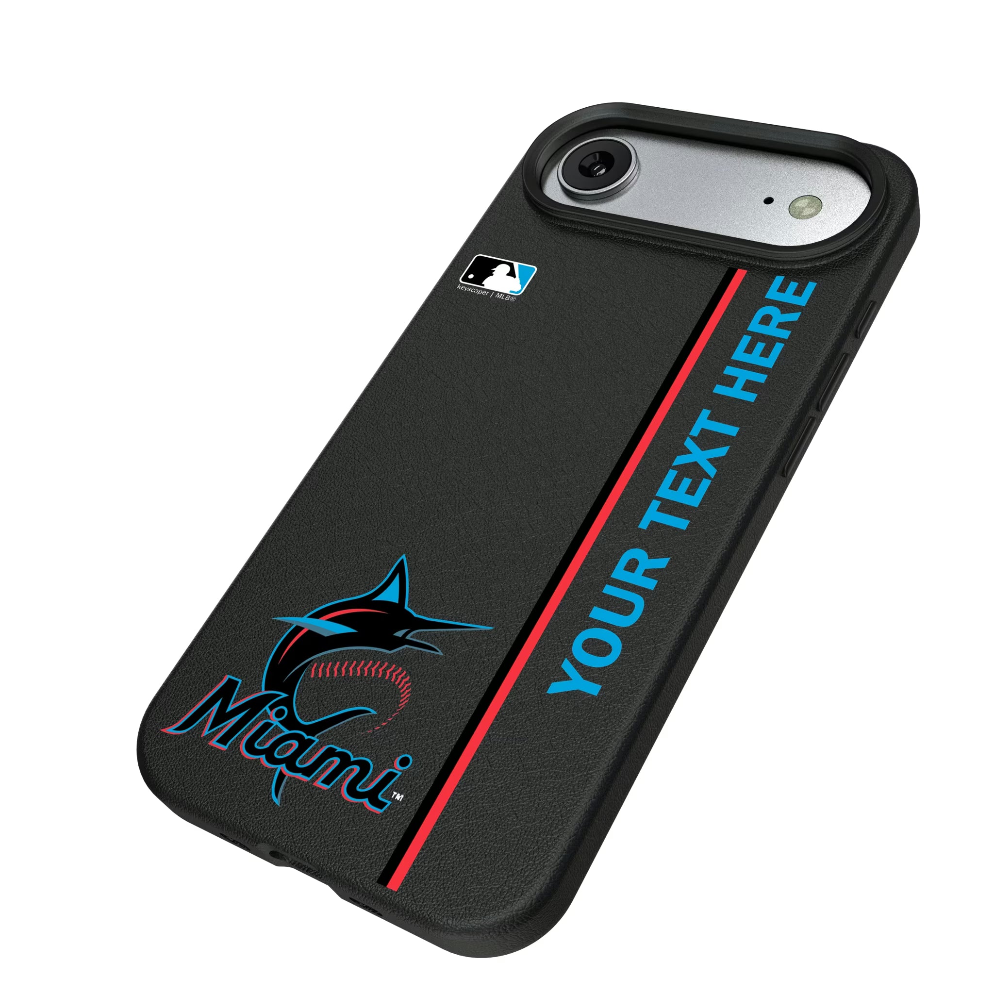 Miami Marlins Personalized Sidebard iPhone MagSafe Compatible Phone Case for Apple iPhone - Isometric View#Device_iPhone Air