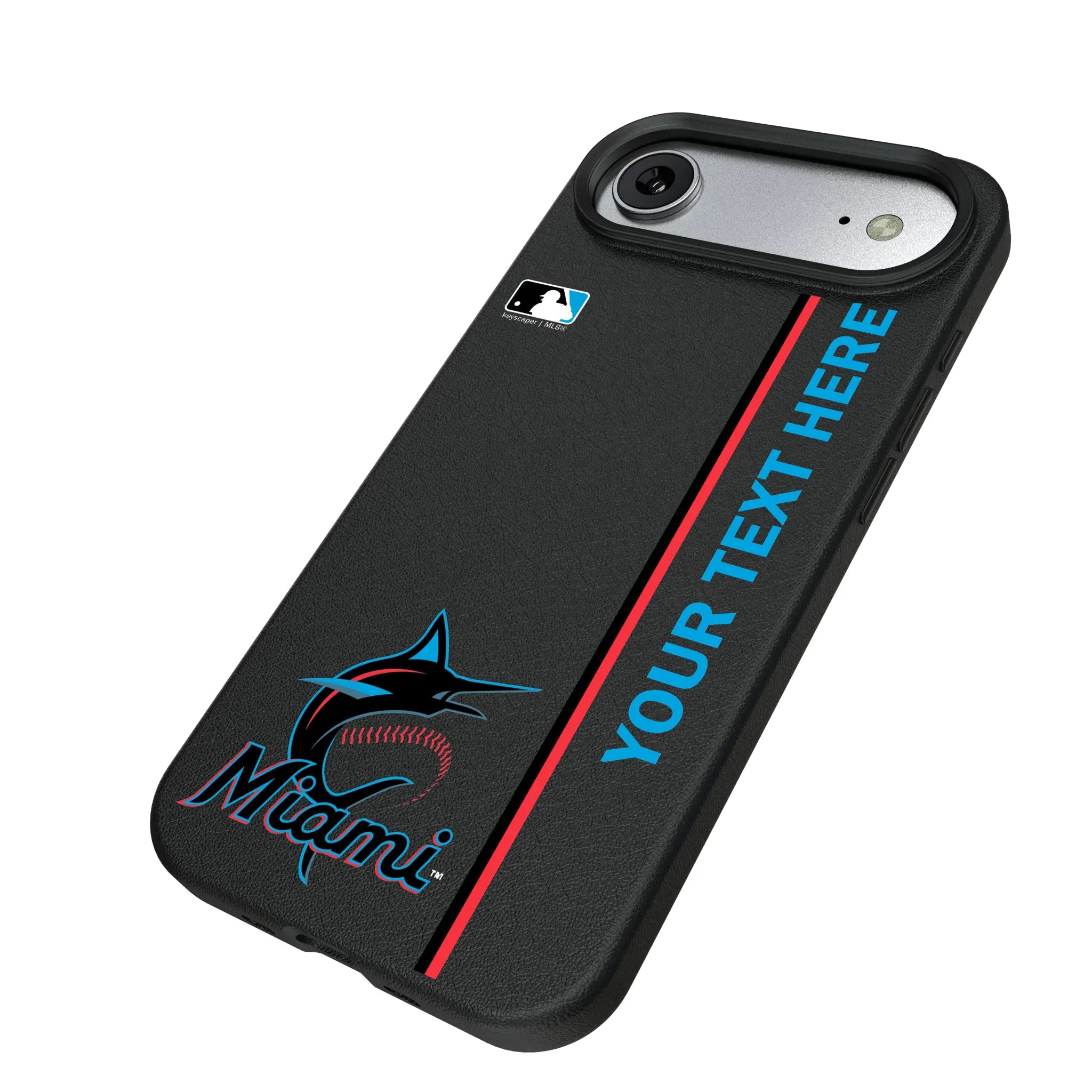 Miami Marlins Personalized Sidebard iPhone MagSafe Compatible Phone Case for Apple iPhone - Isometric View#Device_iPhone Air