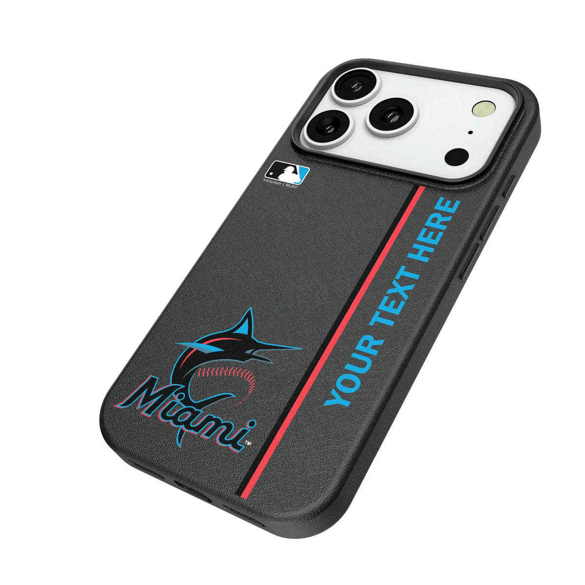 Miami Marlins Personalized Sidebard iPhone MagSafe Compatible Phone Case for Apple iPhone - Isometric View#Device_iPhone 18 Pro