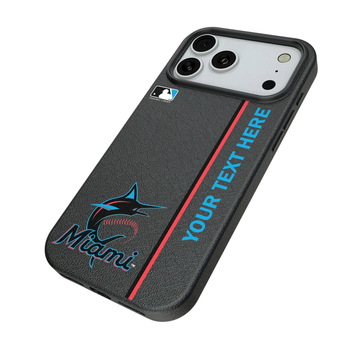 Miami Marlins Personalized Sidebard iPhone MagSafe Compatible Phone Case for Apple iPhone - Isometric View#Device_iPhone 18 Pro Max