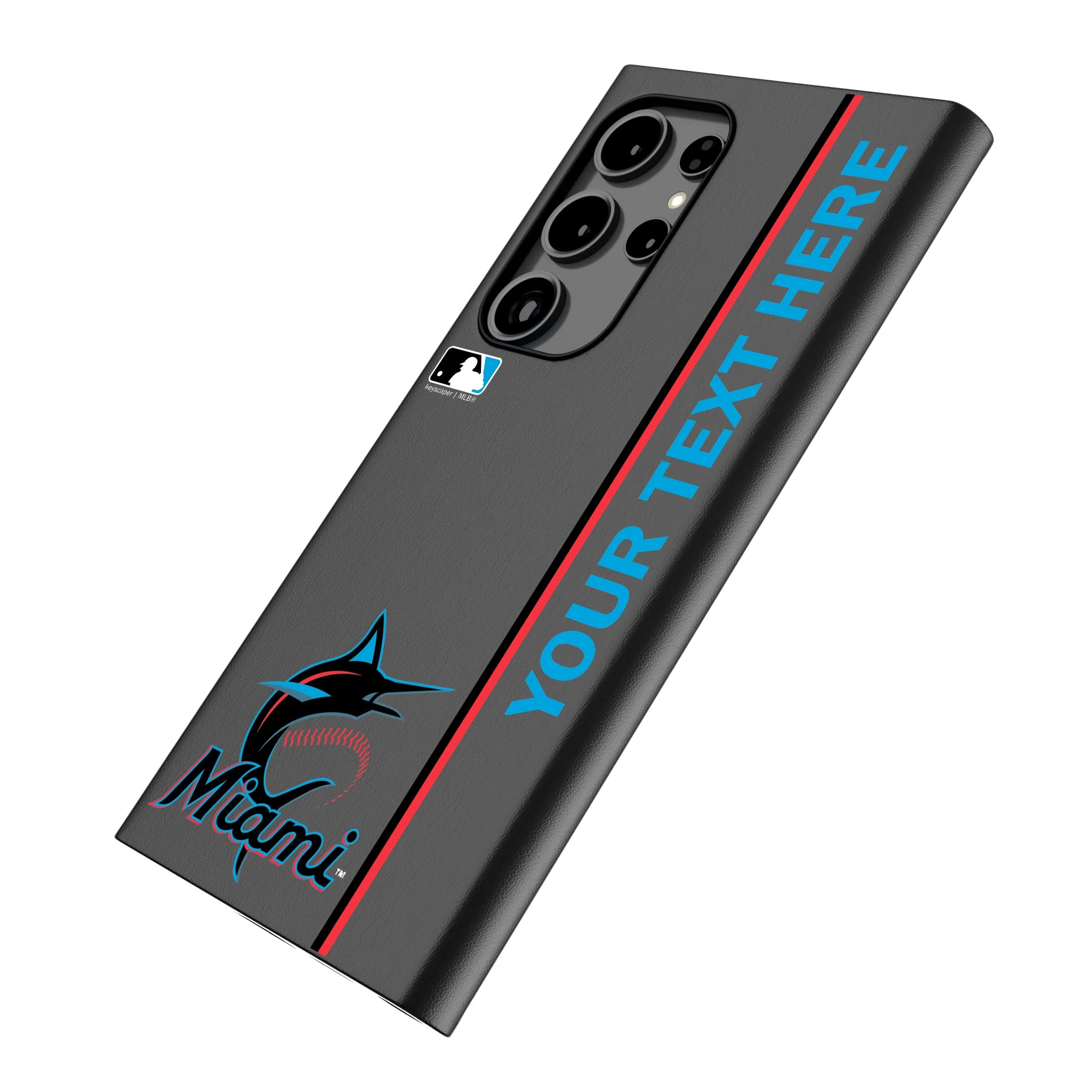 Miami Marlins Personalized Sidebard Galaxy MagSafe Compatible Phone Case for Samsung Galaxy - Isometric View