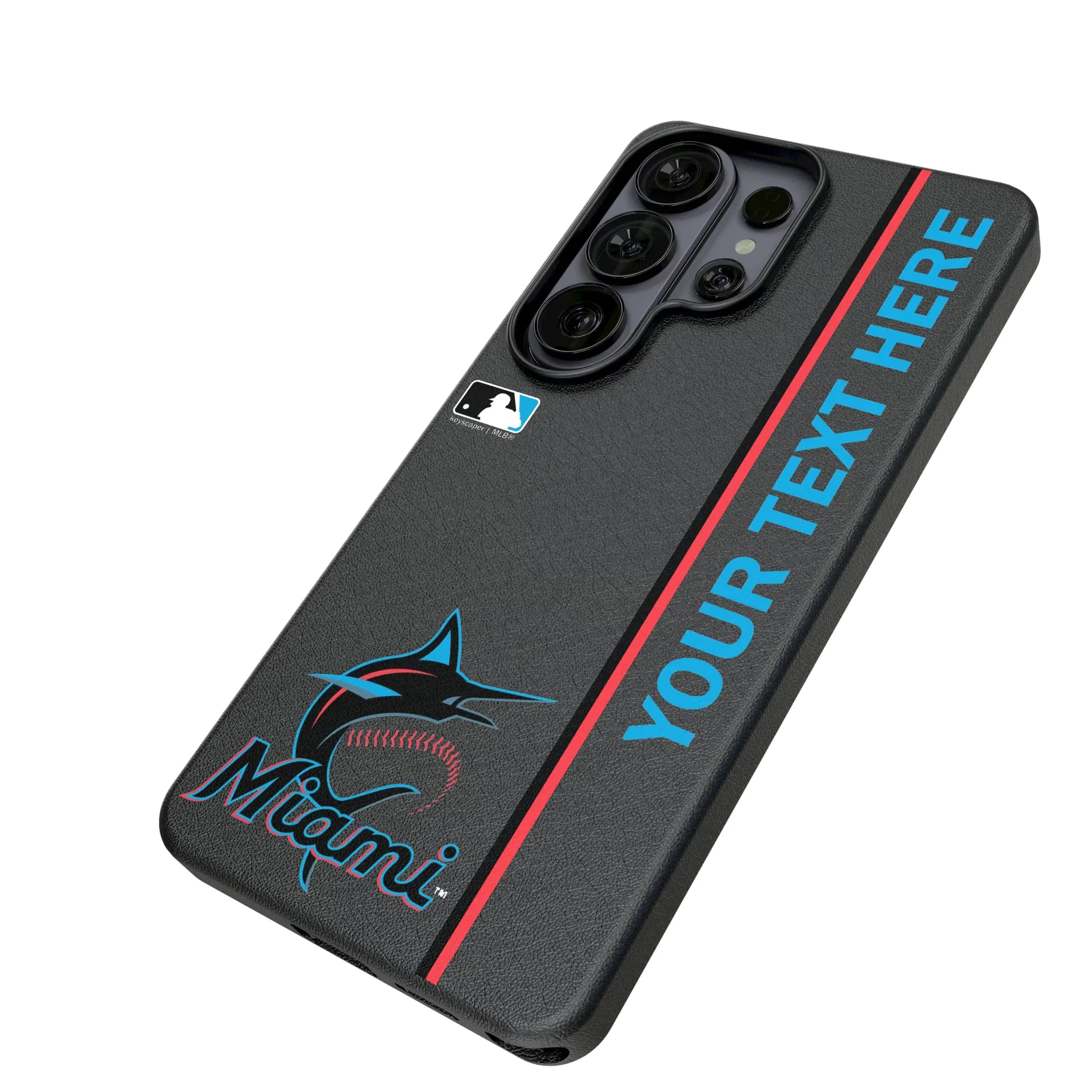 Miami Marlins Personalized Sidebard Galaxy MagSafe Compatible Phone Case for Samsung Galaxy - Isometric View#Device_Galaxy S26 Ultra