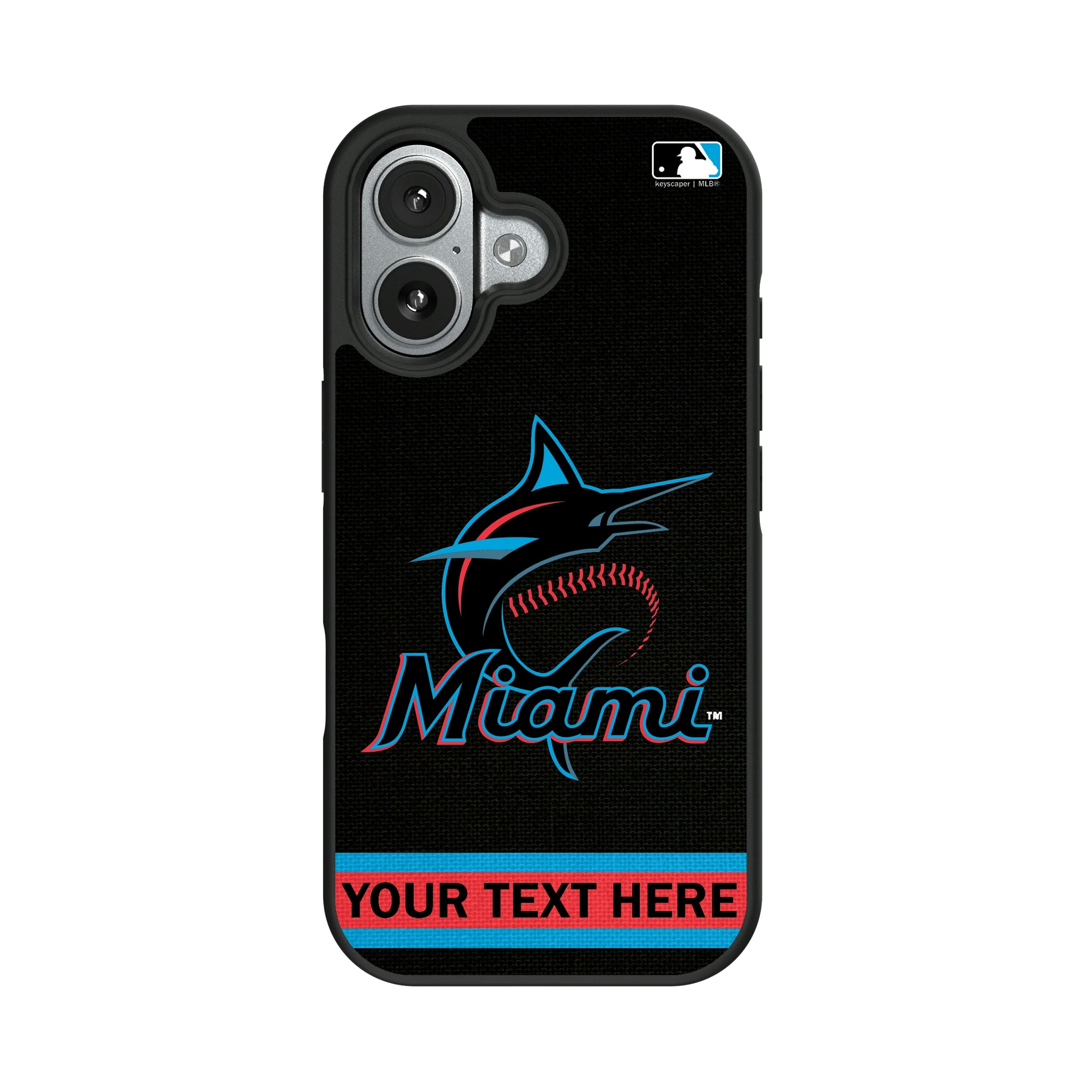 Miami Marlins Personalized Stripe iPhone Bump Phone Case for Apple iPhone#Device_iPhone 17