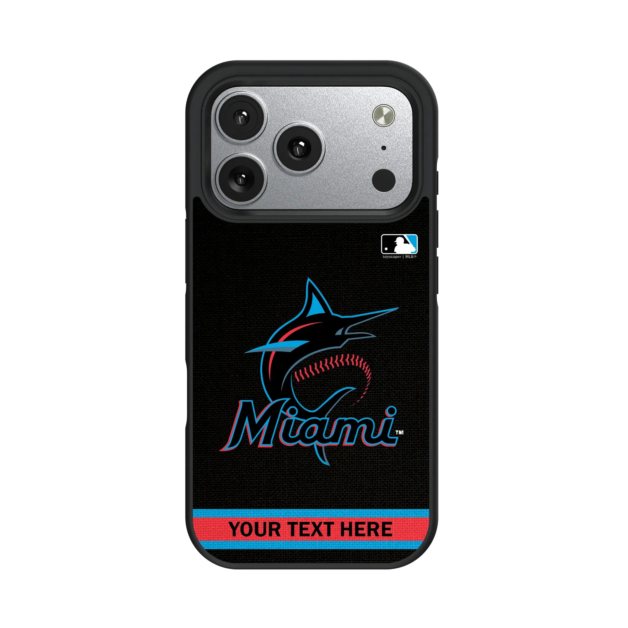 Miami Marlins Personalized Stripe iPhone Bump Phone Case for Apple iPhone#Device_iPhone 17 Pro