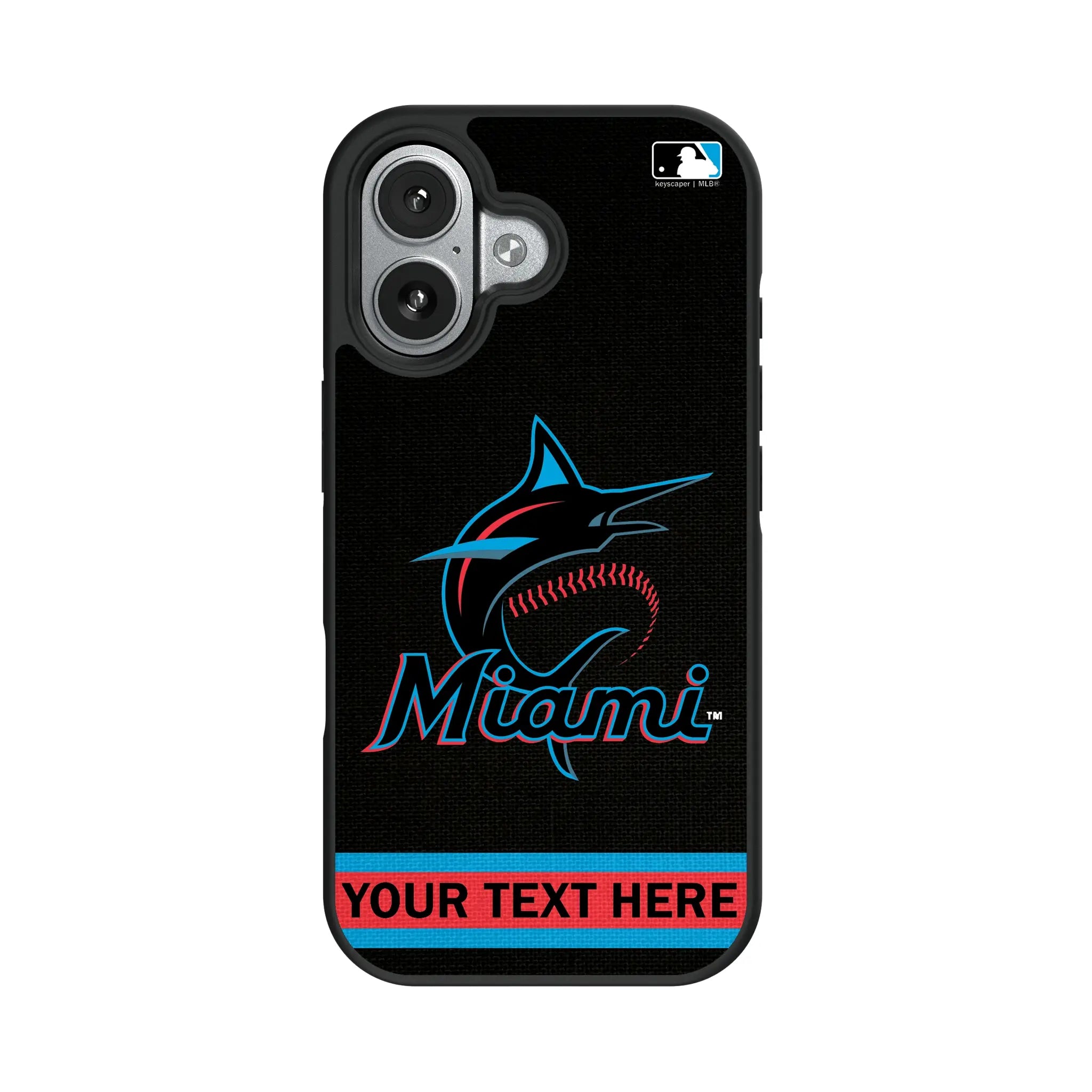 Miami Marlins Personalized Stripe iPhone Bump Phone Case for Apple iPhone#Device_iPhone 17